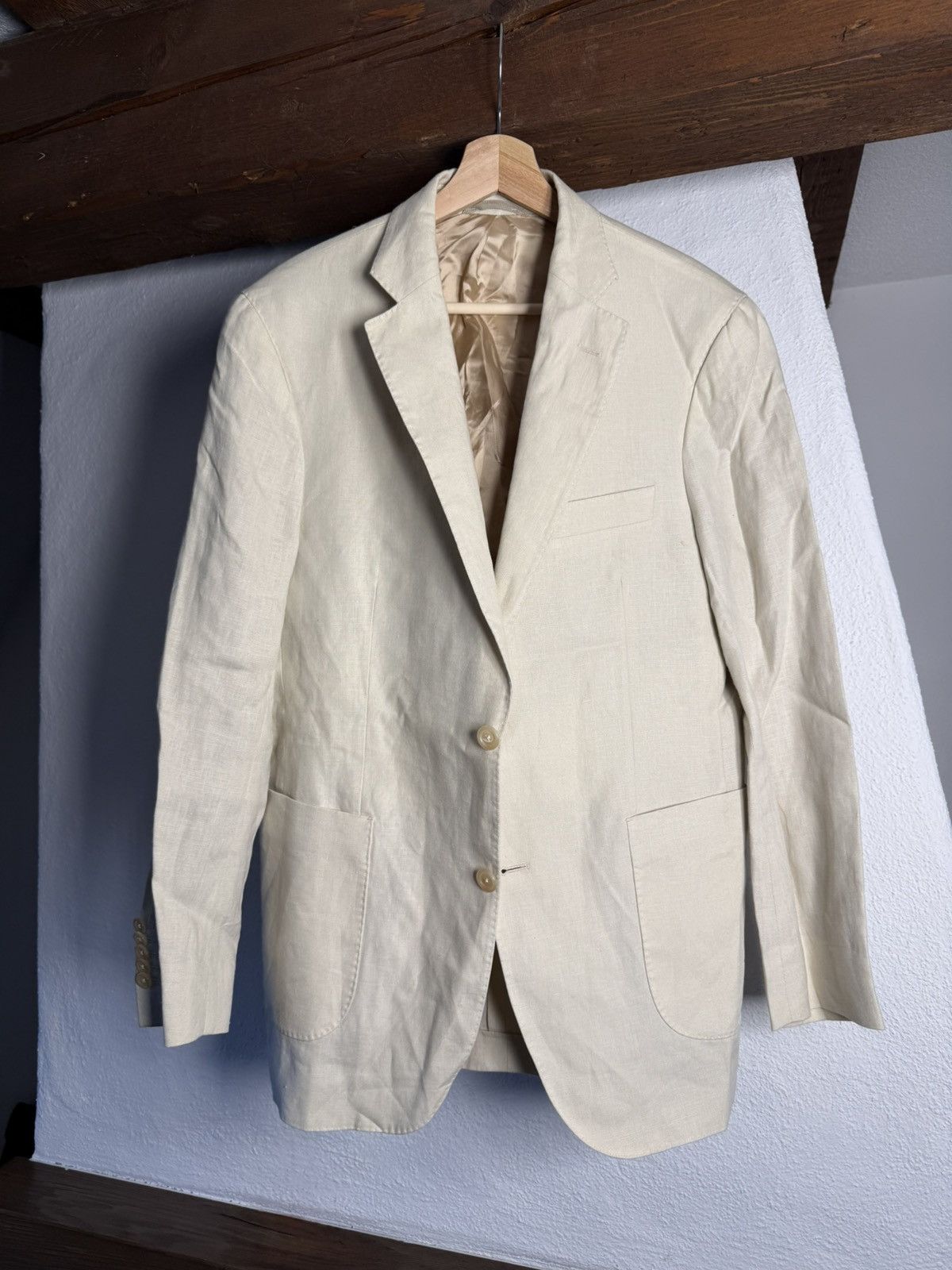 Other Pelikamo Zürich Cream Linen Blazer Made in Switzerland Size 42R - 1 Thumbnail