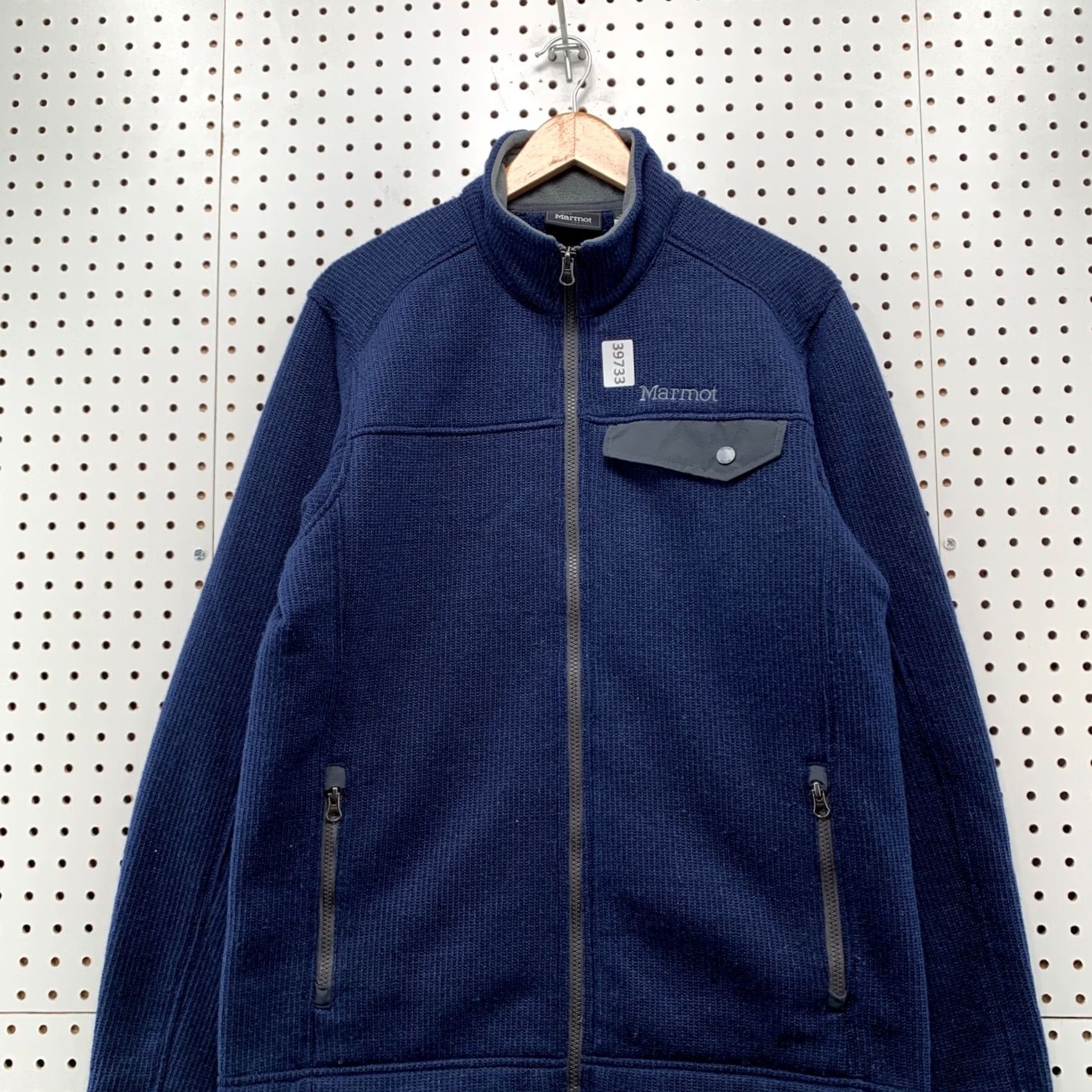 Marmot Marmot Wool Knit Zip Jacket Mens M Navy Blue Casual Bomber Jacket Size US M / EU 48-50 / 2 - 2 Thumbnail