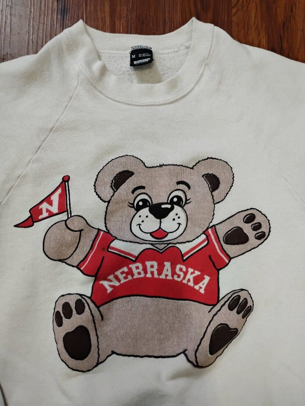 NCAA Vintage Nebraska Cornhuskers Teddy Bear Crewneck Sweatshirt Size US M / EU 48-50 / 2 - 1 Thumbnail