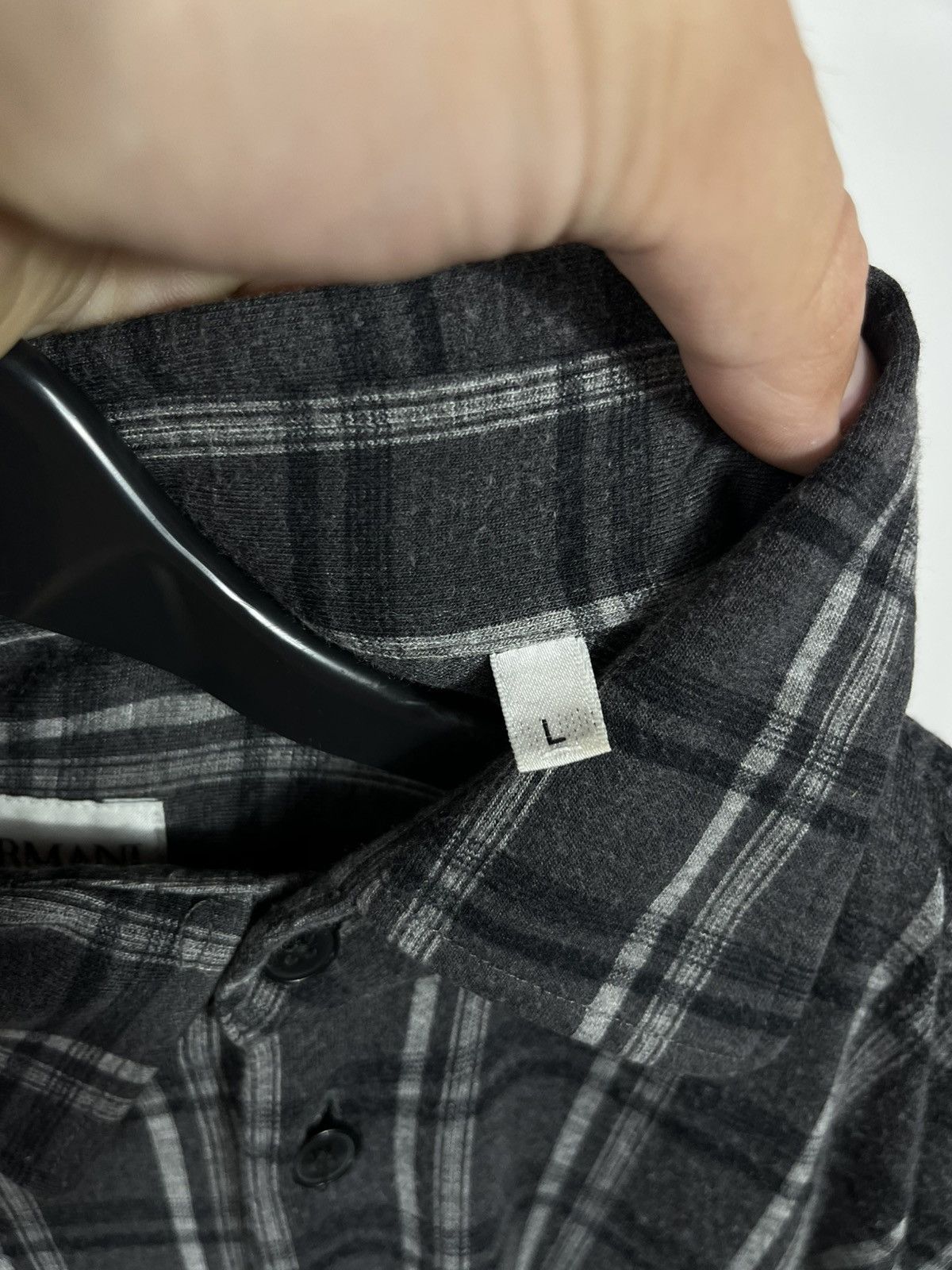 Armani Collezioni Armani Collezioni Gray Plaid Shirt Men’s L Long Sleeve Size US L / EU 52-54 / 3 - 7 Thumbnail