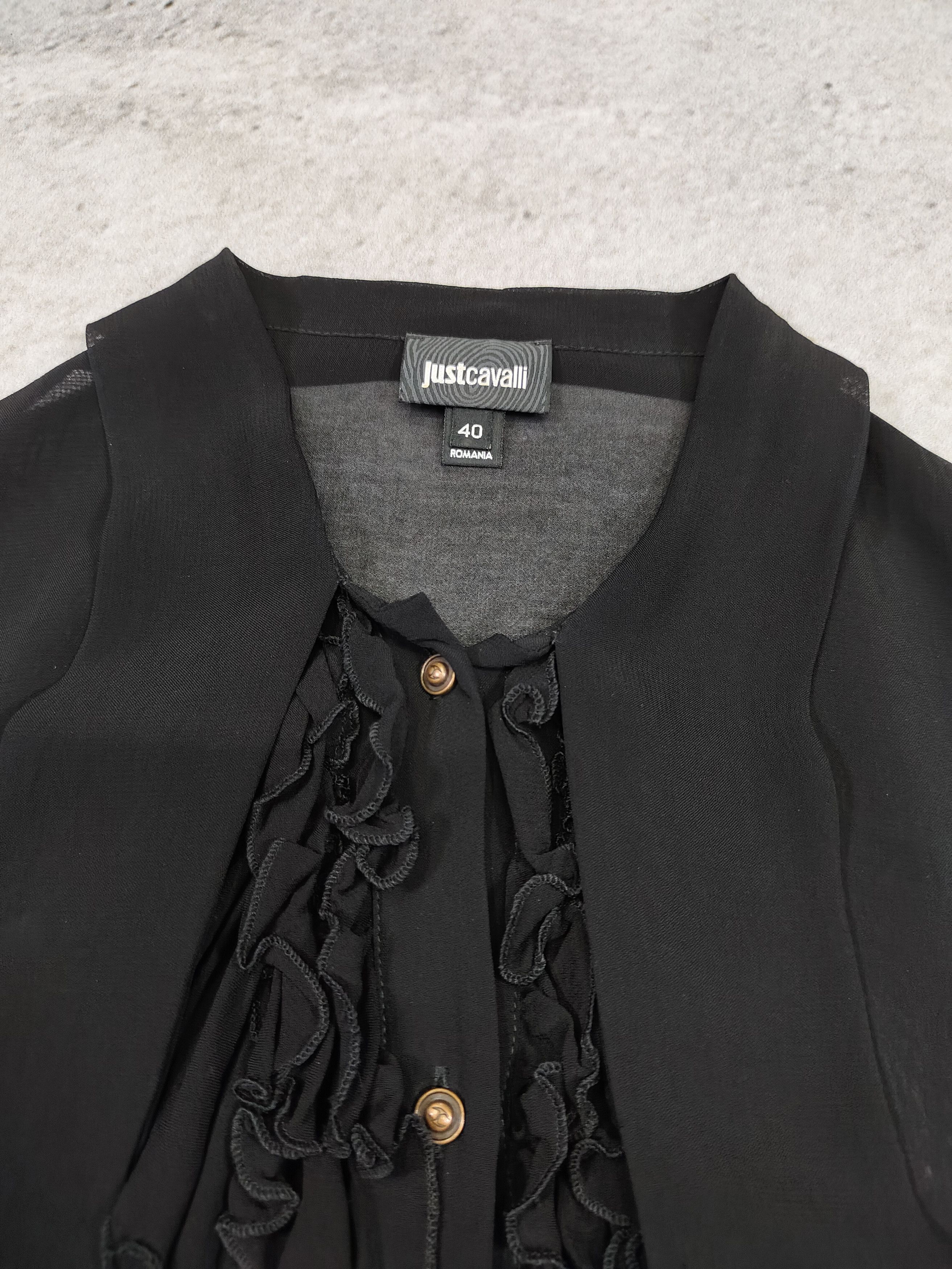 Just Cavalli Just Cavalli- Frill Romantic Sheer Ruffle Gothic Blouses Size L / US 10 / IT 46 - 7 Thumbnail