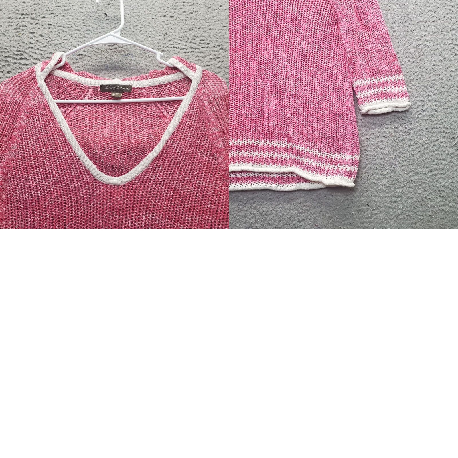 Tommy Bahama Tommy Bahama Hooded Sweater Womens M Multi Open Knit Long Sleeve V-Neck Shirt Womens Size M Multicolor Fall Winter Casual Pullover Knit Pattern: Solid Size M / US 6-8 / IT 42-44 - 8 Thumbnail
