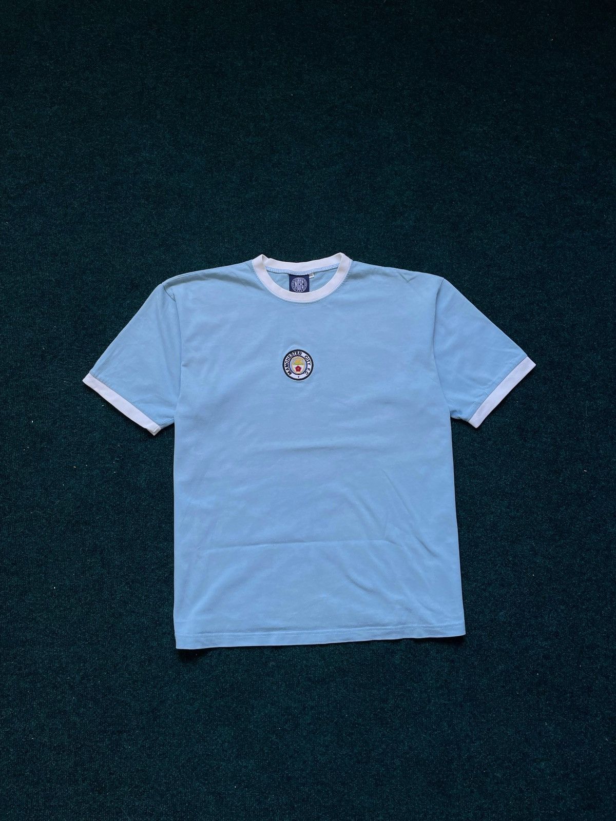 image of Manchester City 1972 - 1975 Home Football Shirt Jersey Size in Blue, Men's