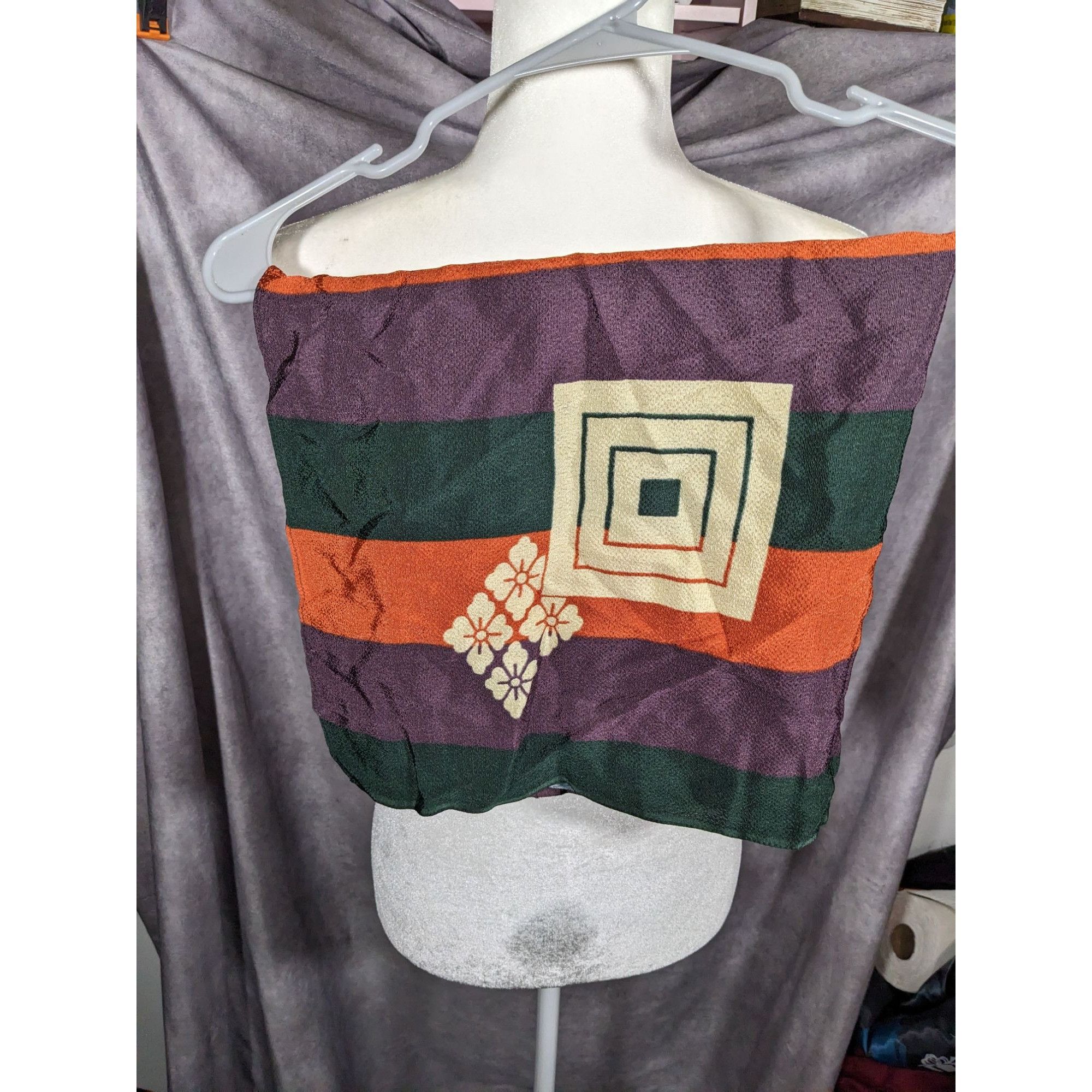 Other Unique Green Orange And Purple Stiped Spring Motif Square Sc Size ONE SIZE - 11 Thumbnail