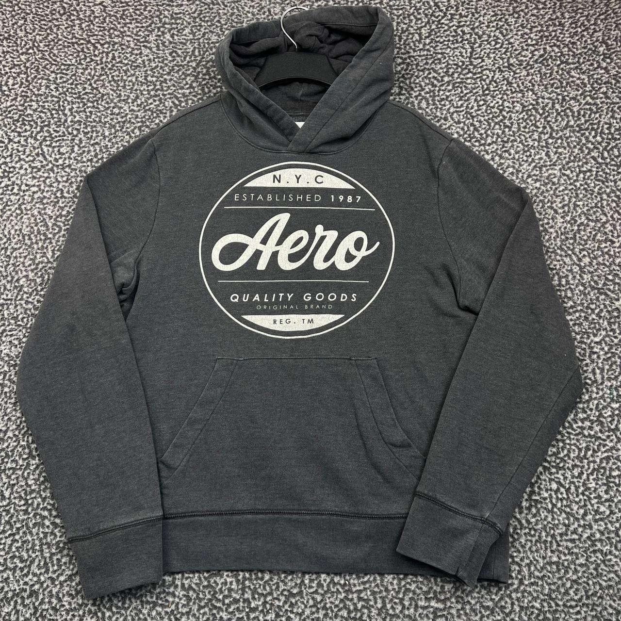 Aeropostale Aeropostale Hoodie Men Gray Fleece Pullover Pocket Outdoor L Size US L / EU 52-54 / 3 - 1 Thumbnail