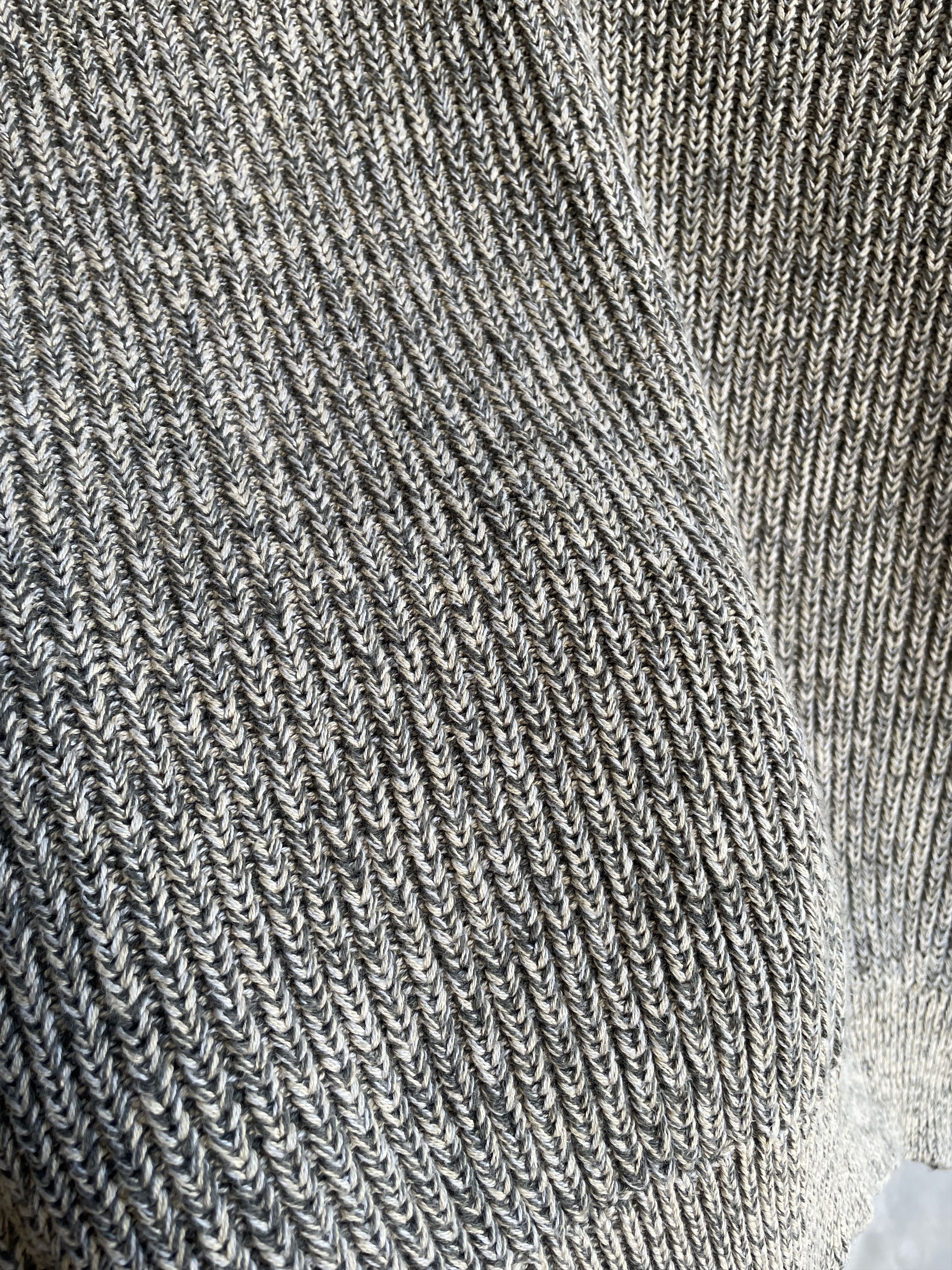 Folk Folk 1/4 Zip Cotton Rib Knit Beige/Gray Sweater Size 2 Size US S / EU 44-46 / 1 - 5 Thumbnail