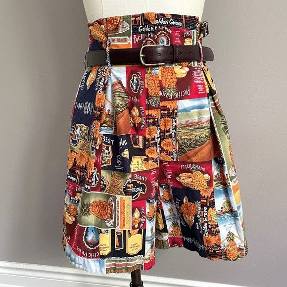 Handmade Handmade Hawaiian Pineapple Print Paperbag Shorts - Medium Size 30" / US 8 / IT 44 - 1 Thumbnail