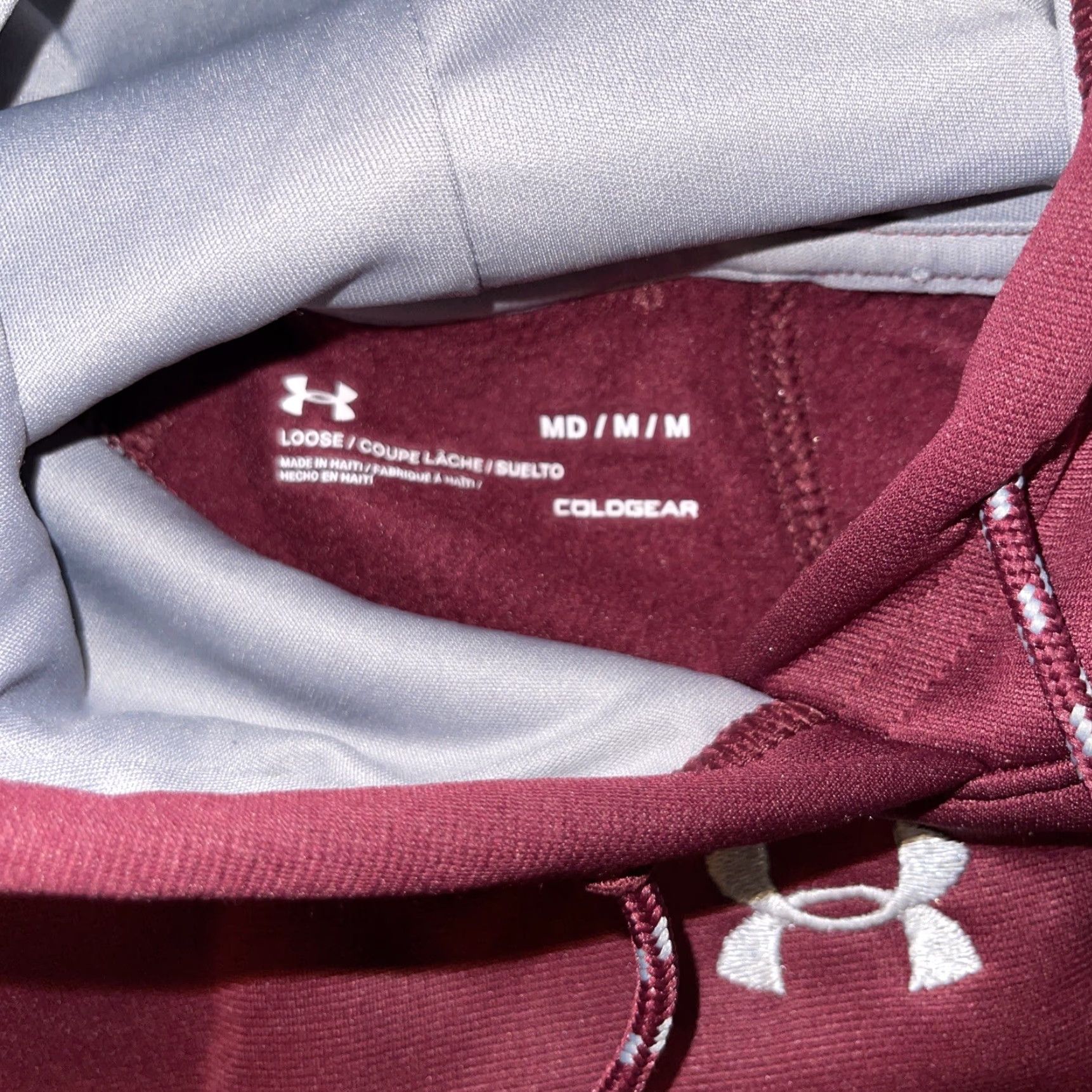 Under Armour Under Armour Cold Gear Hoodie Women’s M Maroon Pullover Sweatshirt Long Sleeve Logo Activewear Size M / US 6-8 / IT 42-44 - 7 Thumbnail