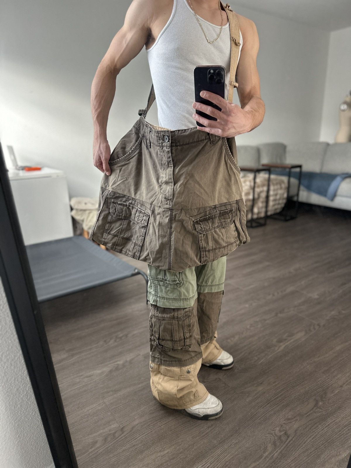Handmade Custom Upcycled Cargo Pants and Tote Bag Set Size US 32 / EU 48 - 8 Thumbnail