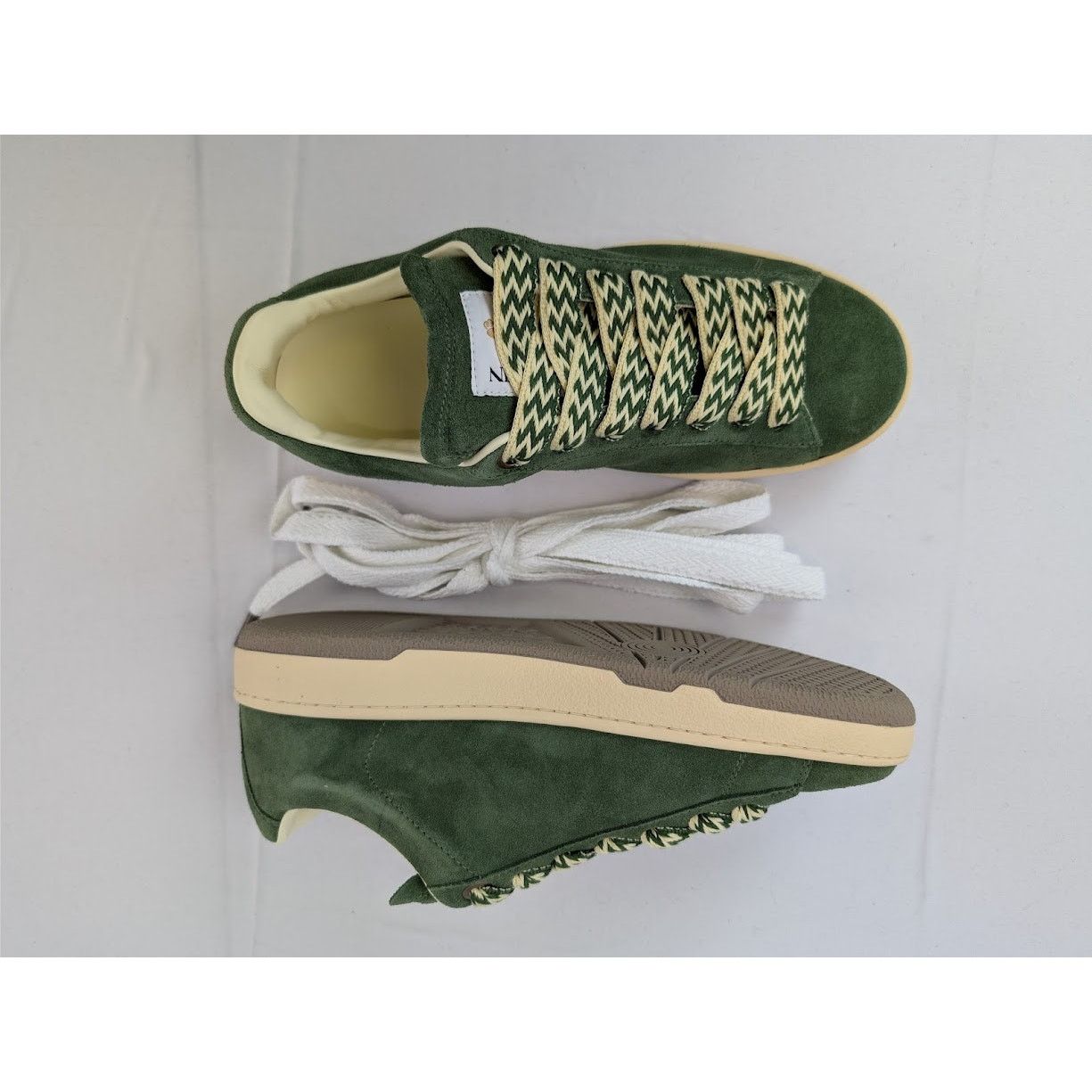 Lanvin Curb Lite Low-Top Sneakers in Dark Green BNWB 42