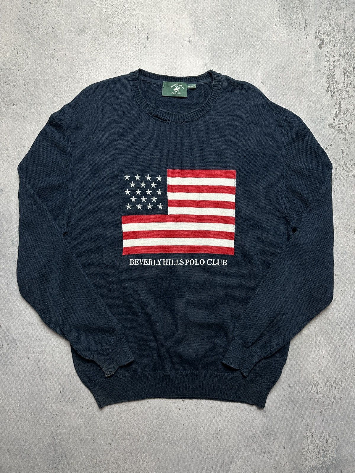 Beverly Hills Polo Club Vintage Beverly Hills Polo Club Flag America Sweater USA 00s Size US XL / EU 56 / 4 - 1 Thumbnail