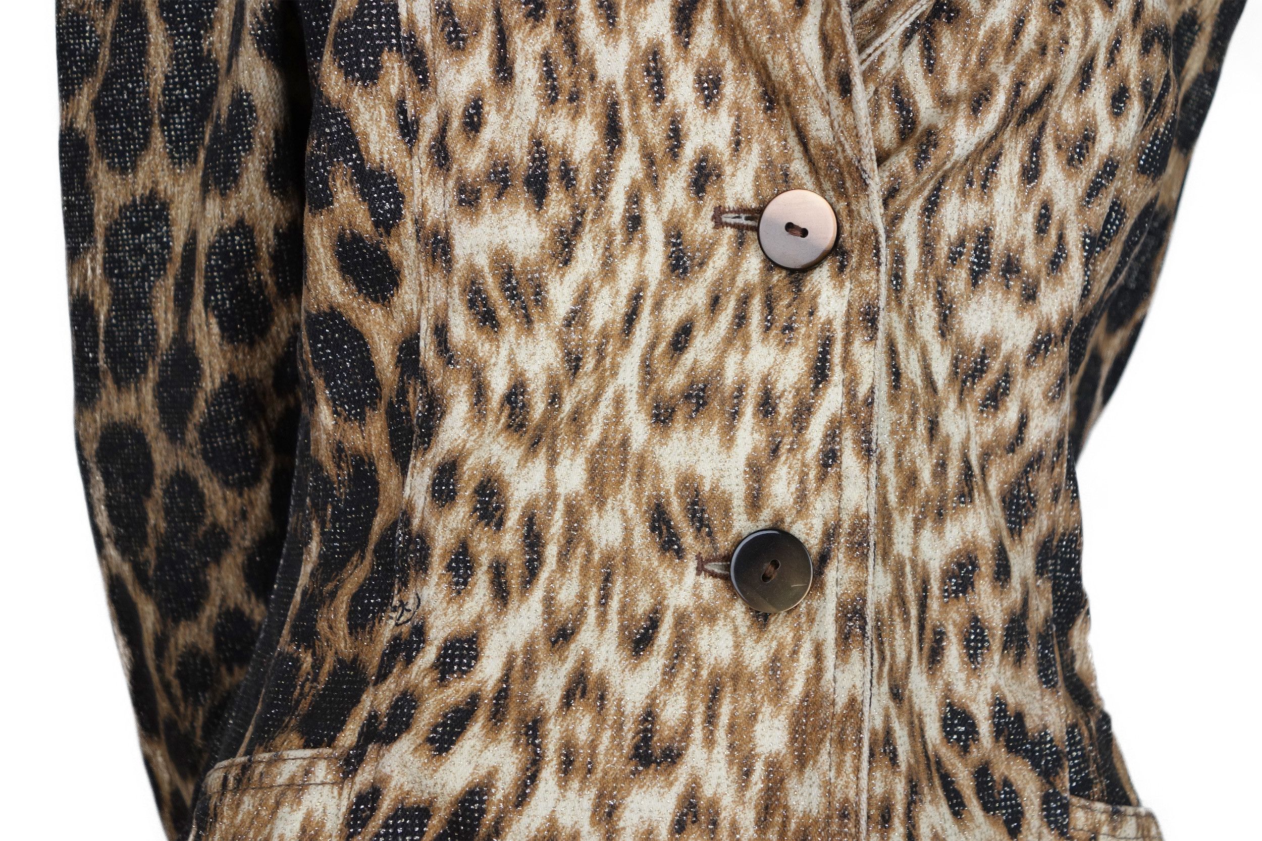 Roberto Cavalli Roberto Cavalli Denim Jacket Leopard Print 90s Vintage Size S / US 4 / IT 40 - 10 Thumbnail