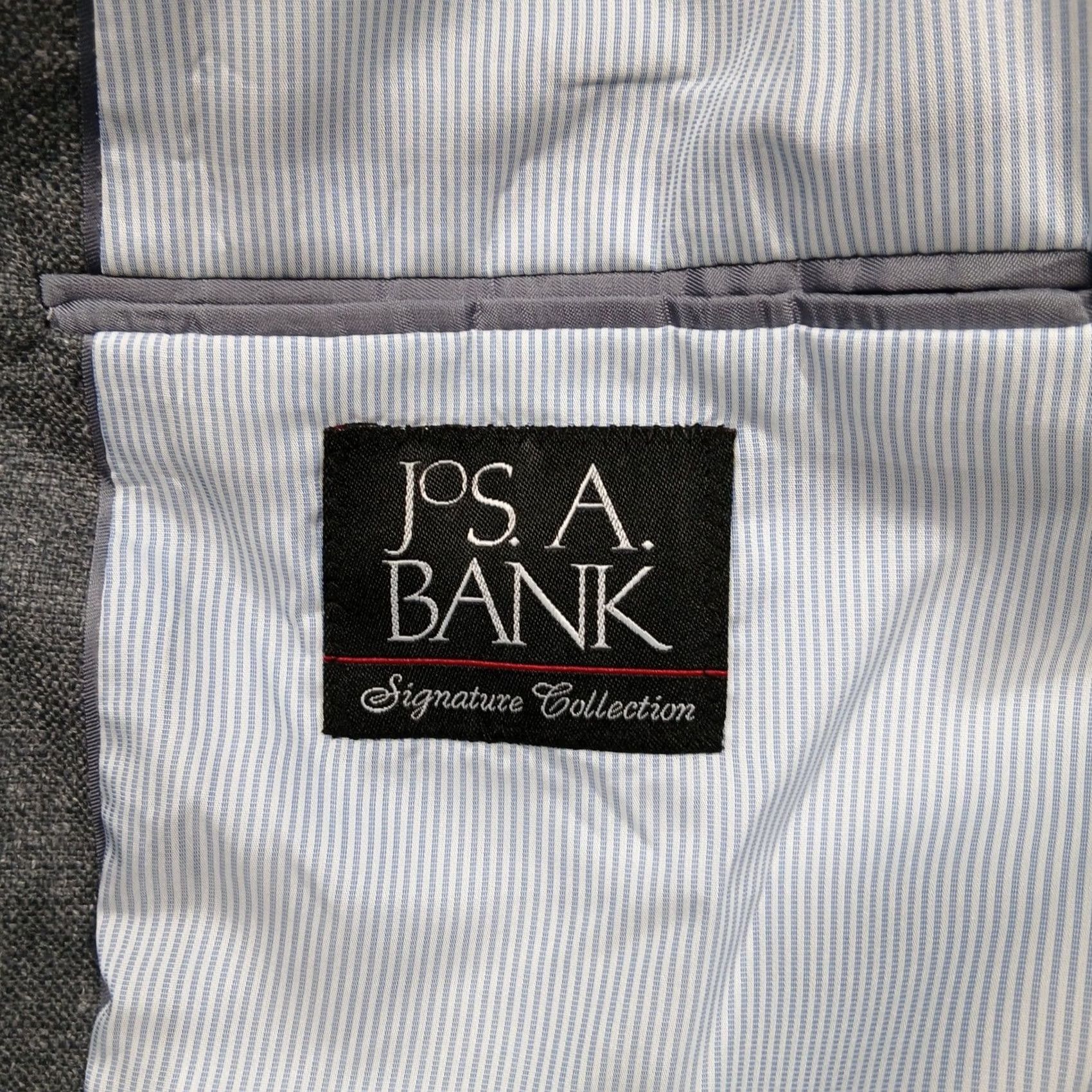 Vintage VINTAGE? No — Jos A Bank Signature Collection Blazer Gray 100% Silk? Size 44R - 4 Thumbnail