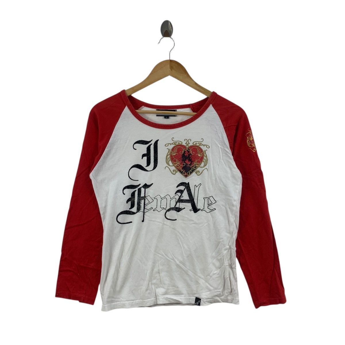 In The Attic IN THE ATTIC JAPAN I Love Female Raglan Shibuya Tee Shirt Size L / US 10 / IT 46 - 3 Thumbnail