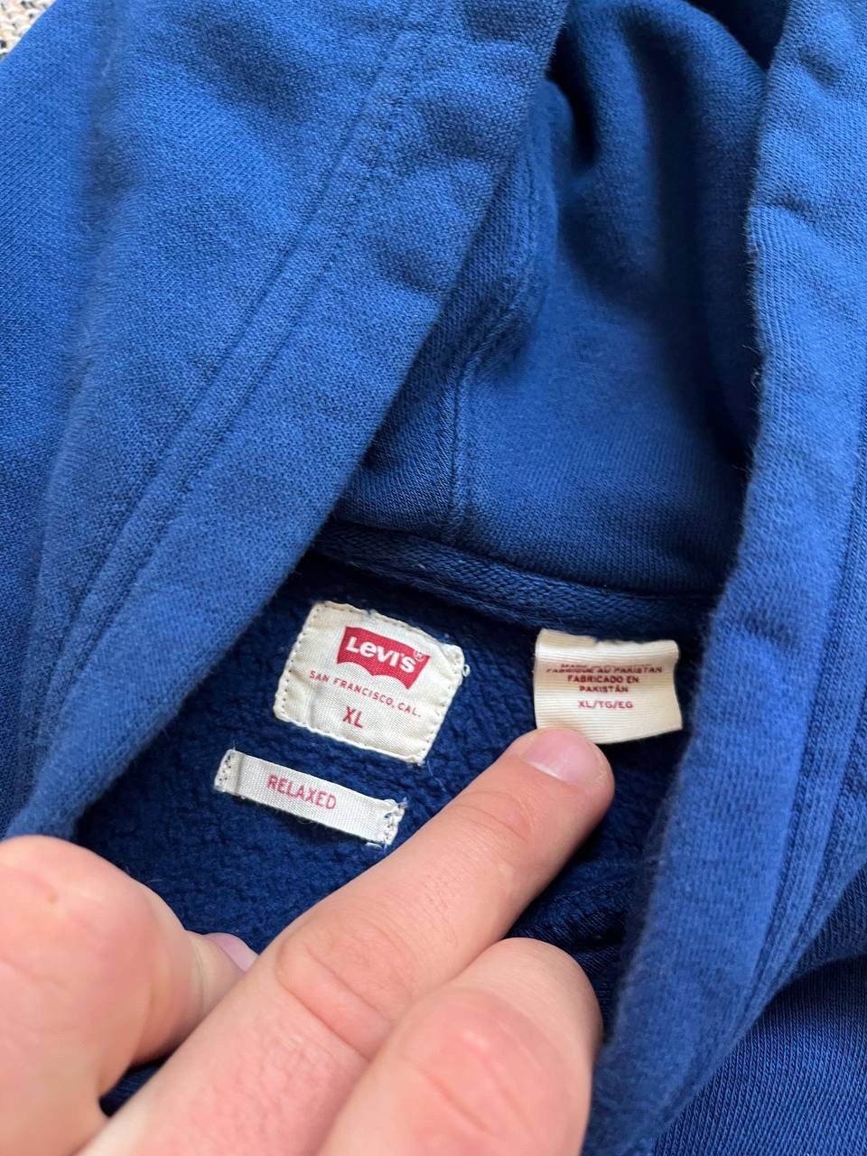 Levi's × Vintage Vintage Levis Hoodie Relaxed Fit Navy minimalistic blank Size US XL / EU 56 / 4 - 9 Thumbnail