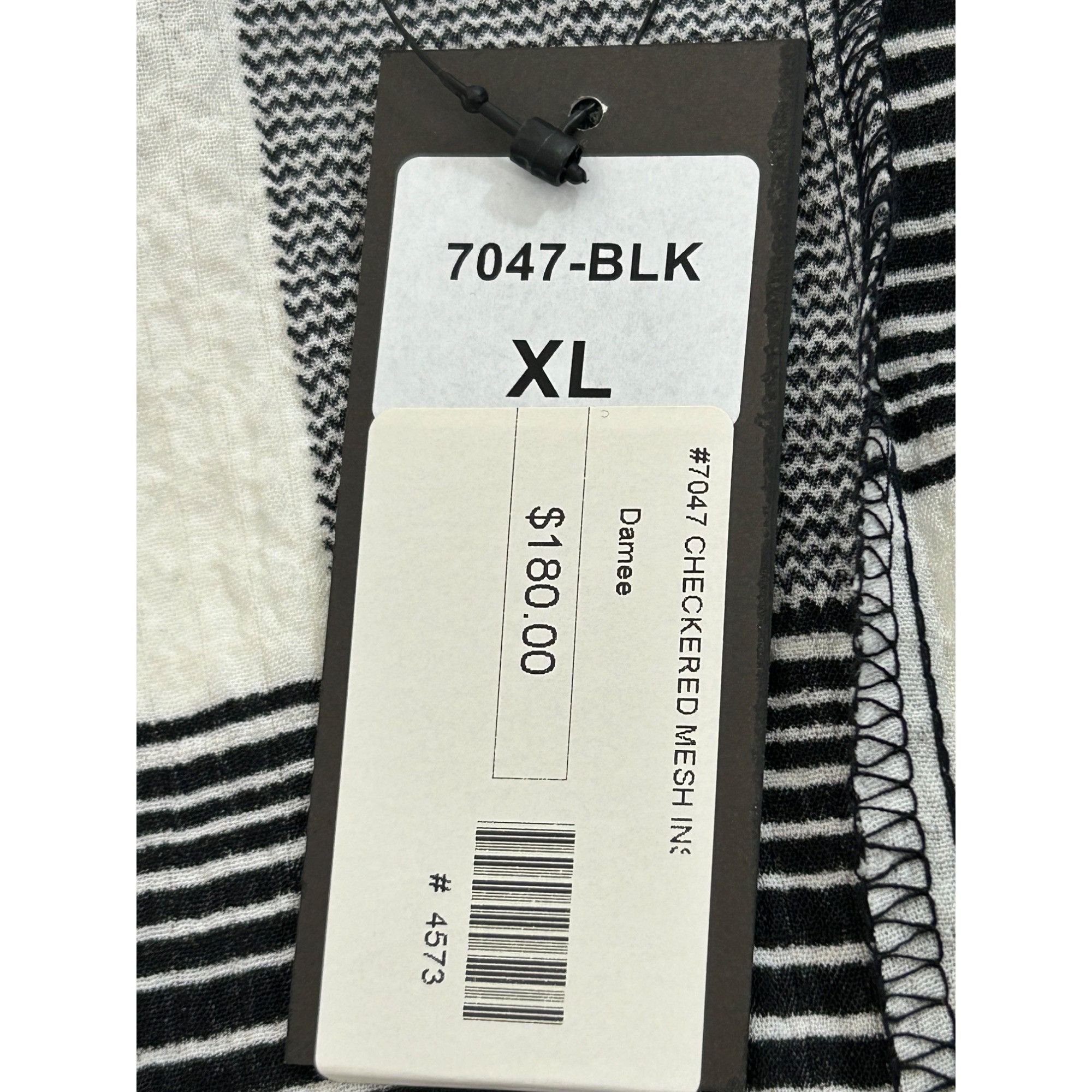 Other Damee Tunic Top XL Black White Checkered Mesh Inserts Collar Size XL / US 12-14 / IT 48-50 - 5 Thumbnail