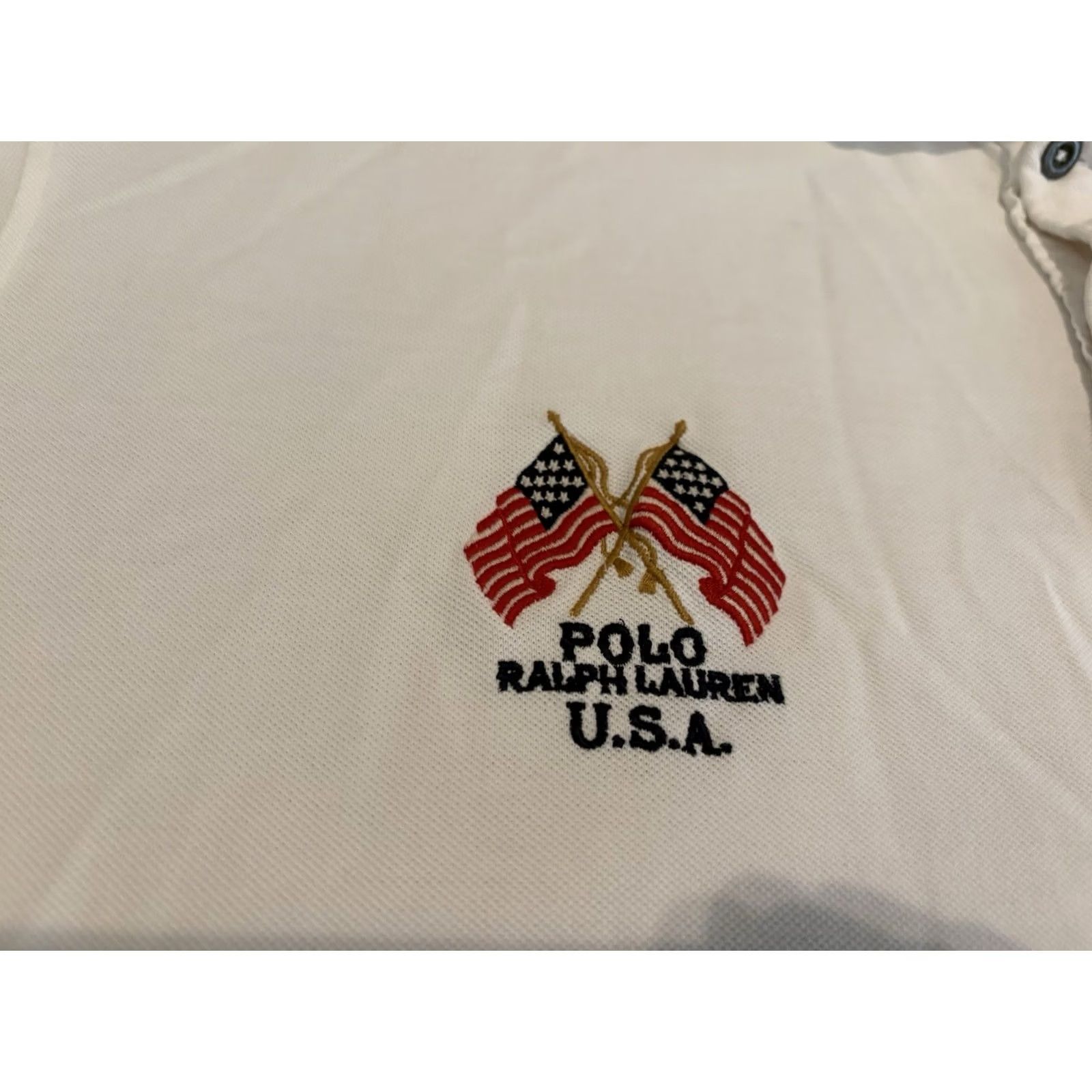Polo Ralph Lauren Polo Ralph Lauren Polo Shirt White Short Sleeve USA Flag Big Pony Mens 4XLT Size US XXL / EU 58 / 5 - 4 Thumbnail