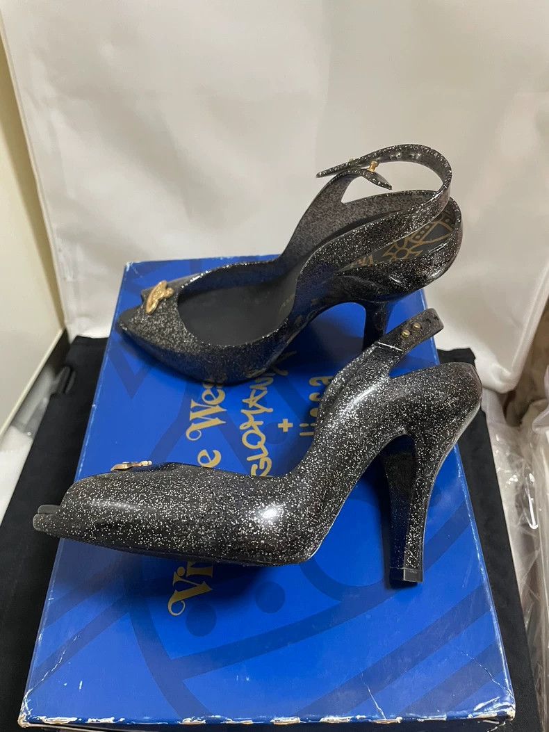 Vivienne Westwood Vivienne Westwood Black shiny Saturn Orb Fish Mouth heels Size US 5 / IT 35 - 4 Thumbnail