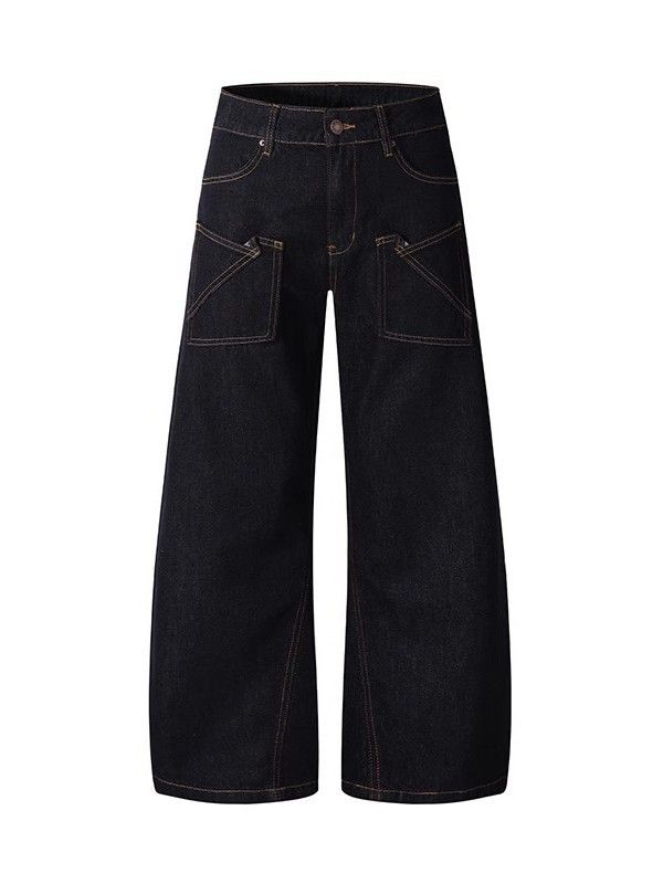 Jean Men's casual baggy wide-leg curved jeans Size US 32 / EU 48 - 5 Thumbnail