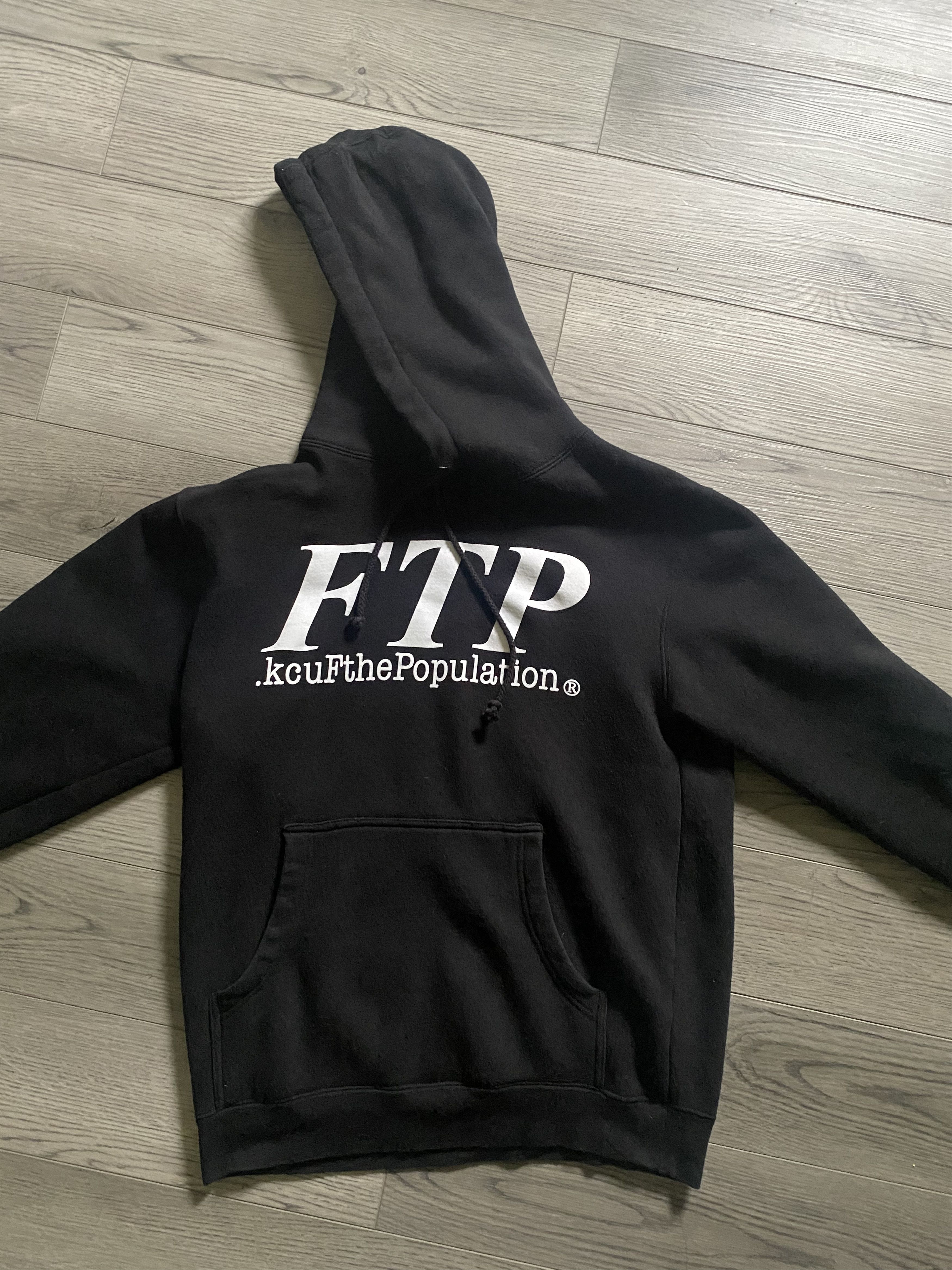 image of Fuck The Population Ftp Kcufthepopulation Hoodie in Black, Men's (Size Small)