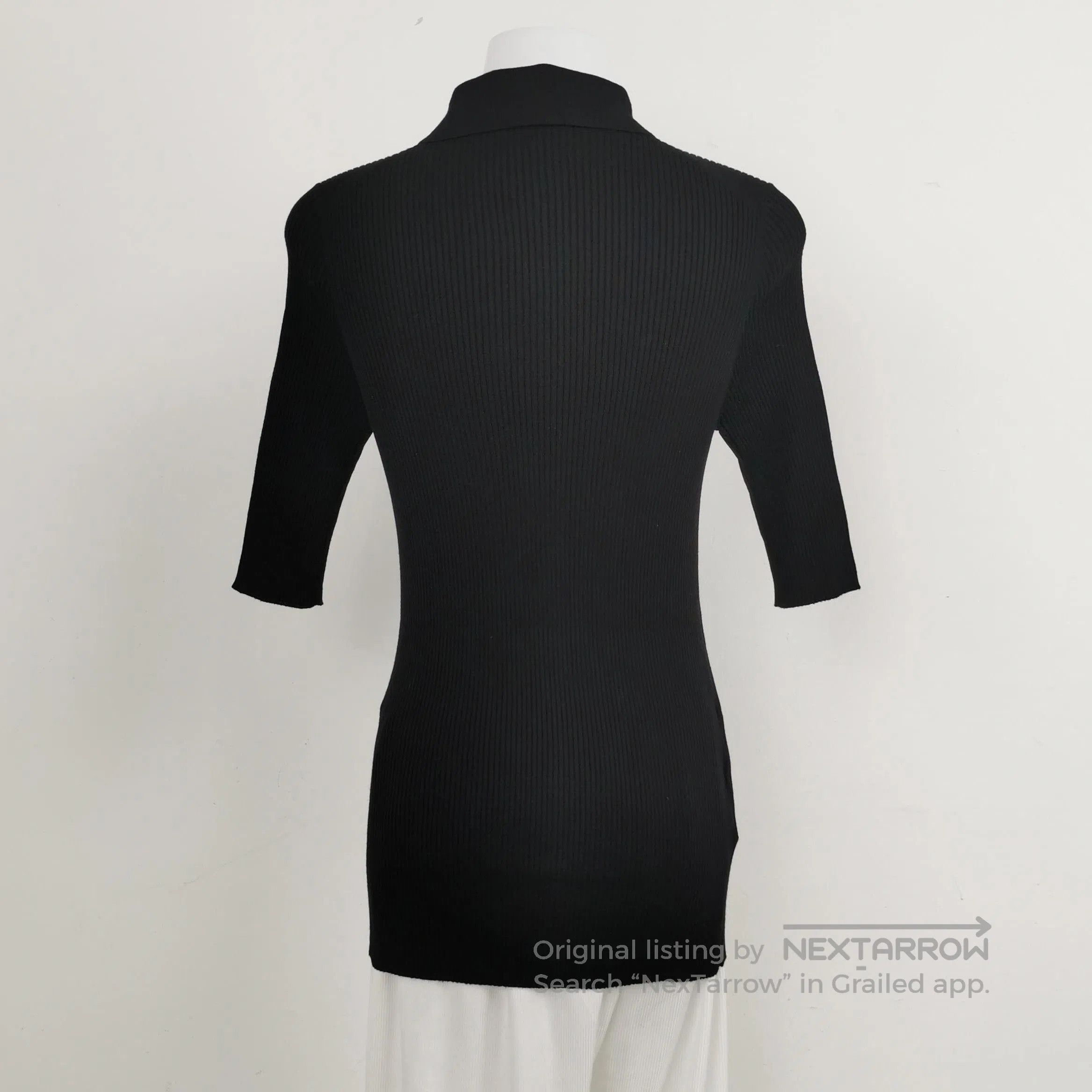 Prada Prada Black Knit Polo Shirt with Logo . Size L / US 10 / IT 46 - 2 Thumbnail