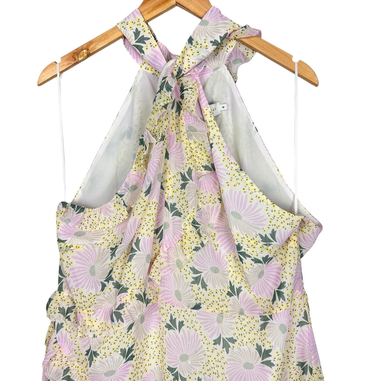 Ted Baker Ted Baker Twist Neck Mini A-line Floral Ruffle Dress Sz 16 Size XXL / US 16-18 / IT 52-54 - 10 Thumbnail