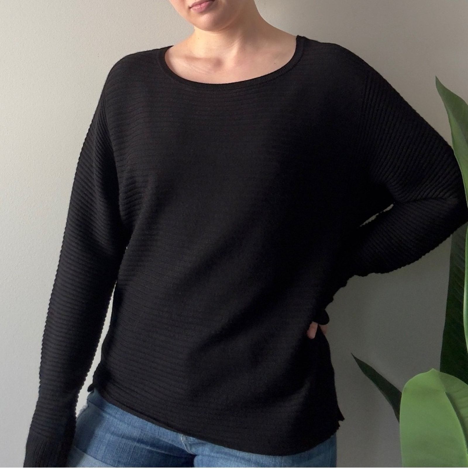 Other Peyton Primrose Ribbed Black Sweater Long Sleeve Oversized M Size M / US 6-8 / IT 42-44 - 9 Thumbnail