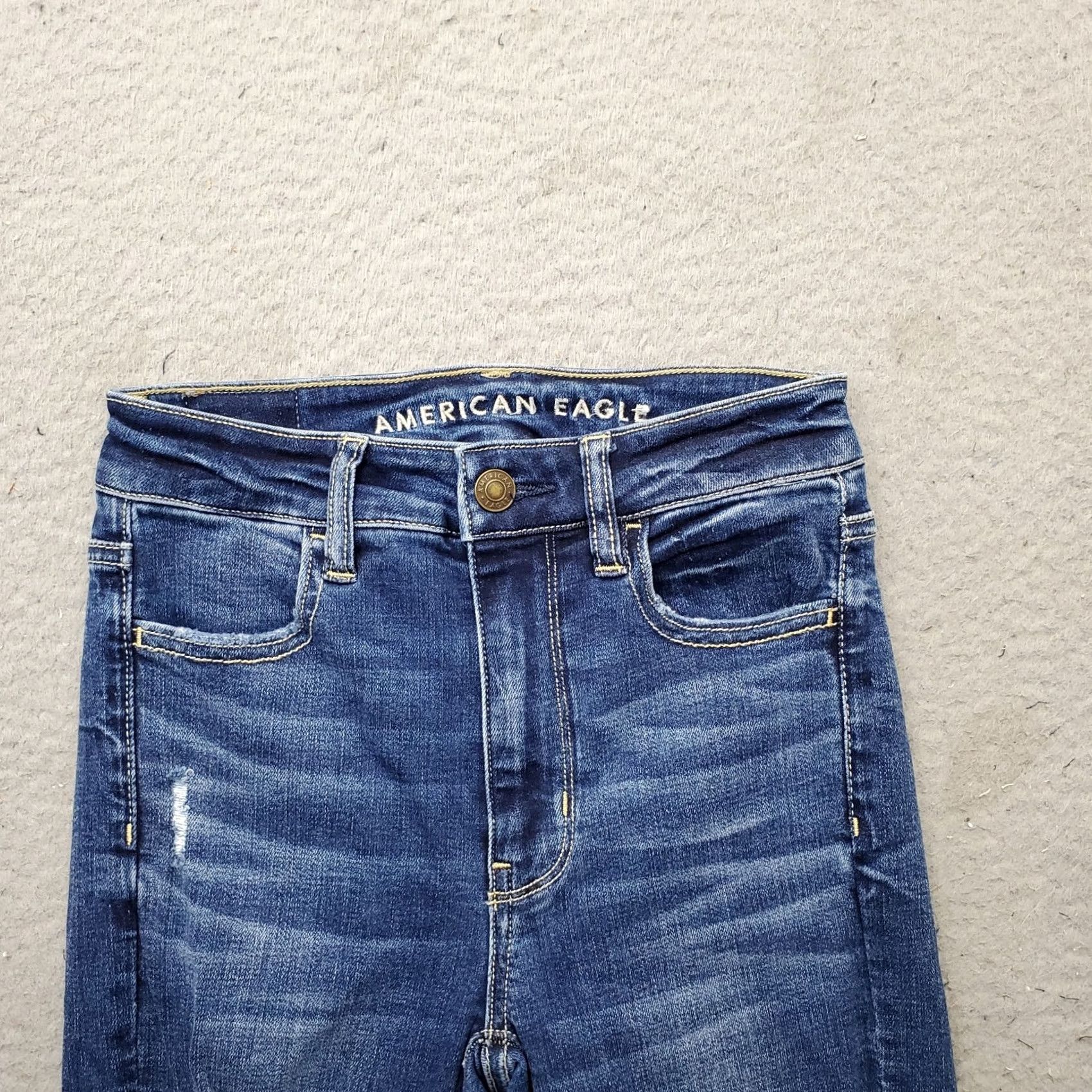 American Eagle Outfitters American Eagle Outfitters Jeans Womens Size 00 Blue Denim Super Stretch Skinny 5-Pocket Design Clothing Mens Women Lips? Size 24" / US 00 / IT 34 - 6 Thumbnail