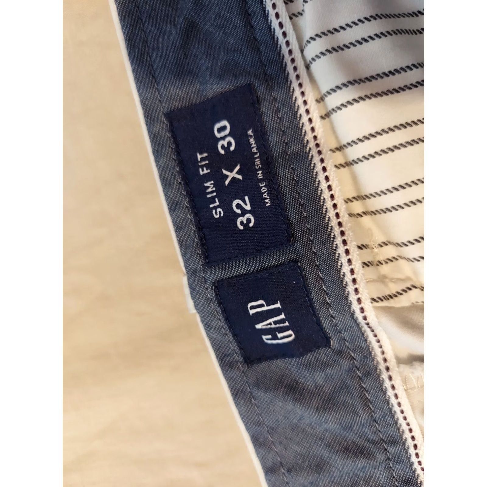 Gap VINTAGE Gap Mens Khakis Pants Slim 32x30 Beige Cotton Chino Trousers Slimming Jeans/Khaki? Size US 32 / EU 48 - 7 Thumbnail