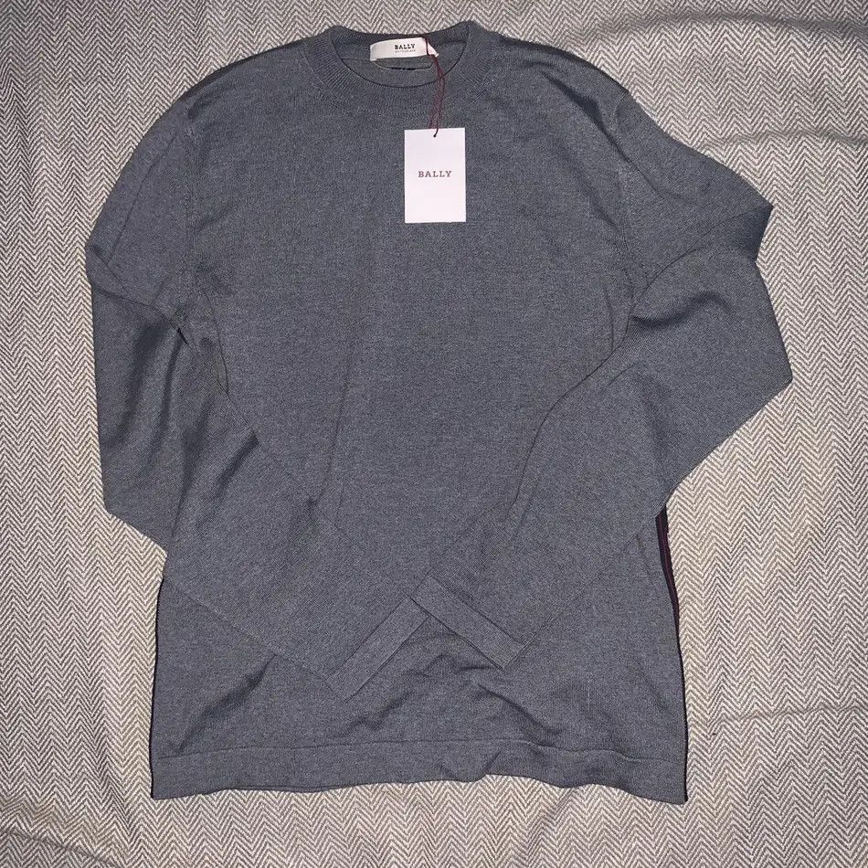 Bally BALLY Taped Wool Crewneck Grey M Size US M / EU 48-50 / 2 - 4 Thumbnail