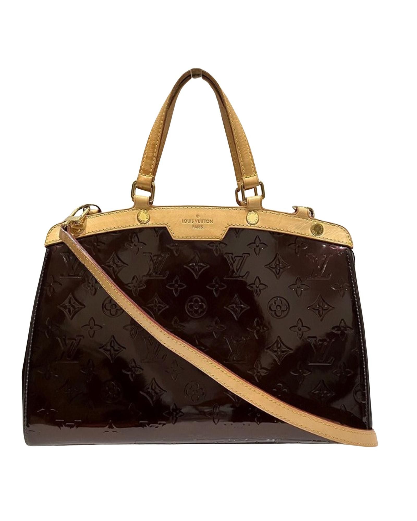 image of Louis Vuitton Versatile Patent Leather Shoulder Bag in Burgundy, Women's