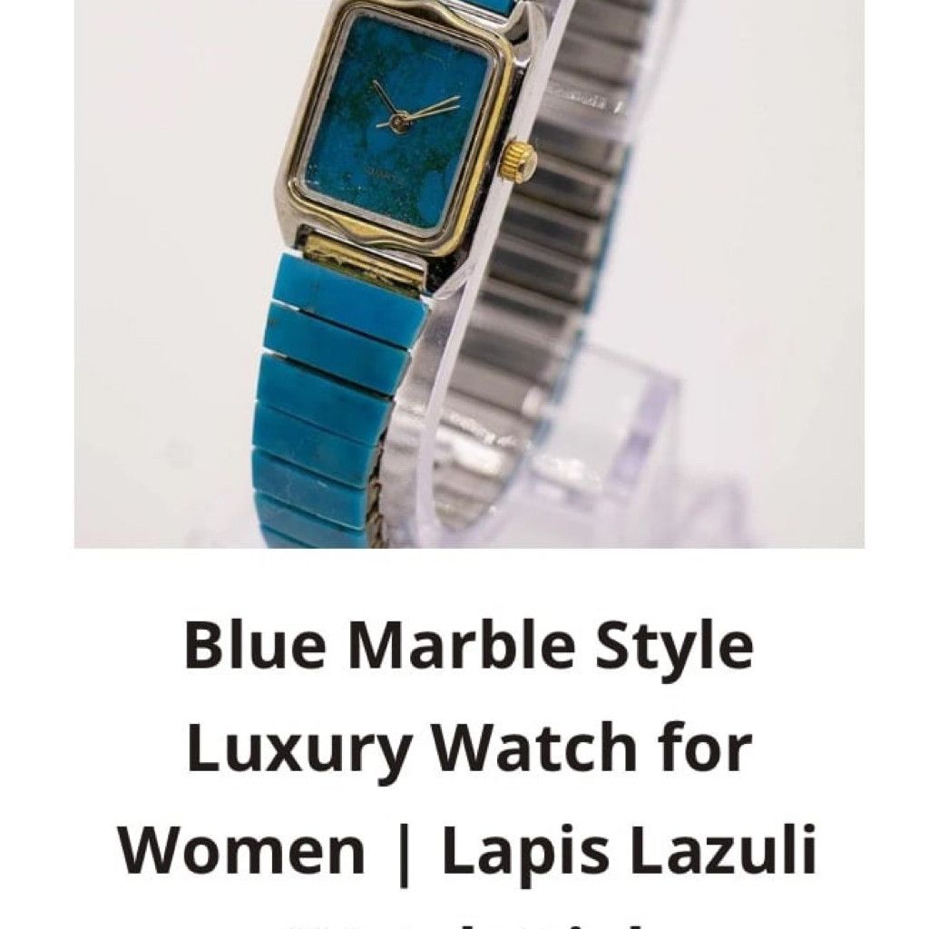 Japanese Brand Blue Marble Style| Lapis Lazuli Watch Dial Size ONE SIZE - 4 Thumbnail