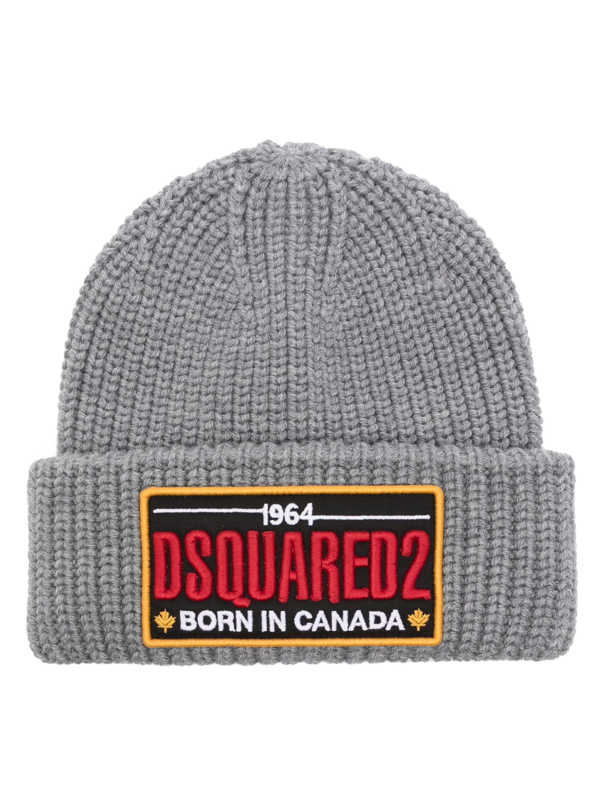 Dsquared2 o1s22i1n1124 Size: OS / Logo Patch Beanie (Hat/Cap) in Grey Size ONE SIZE - 1 Thumbnail