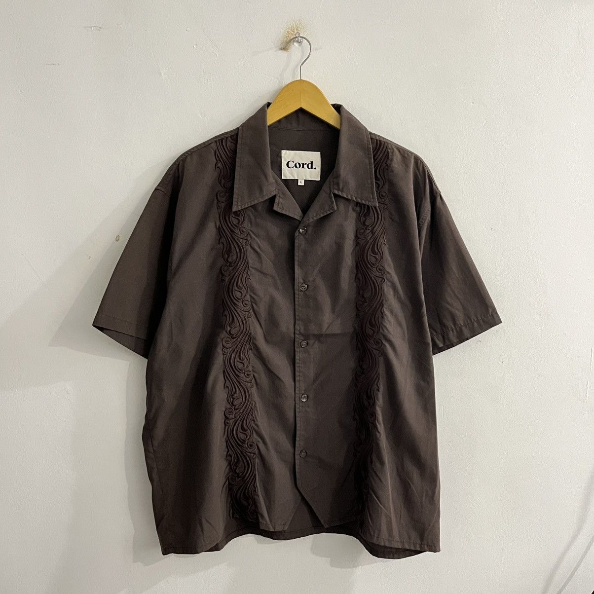 Japanese Brand Cord Textured Embroidered Button Up Size US L / EU 52-54 / 3 - 1 Thumbnail