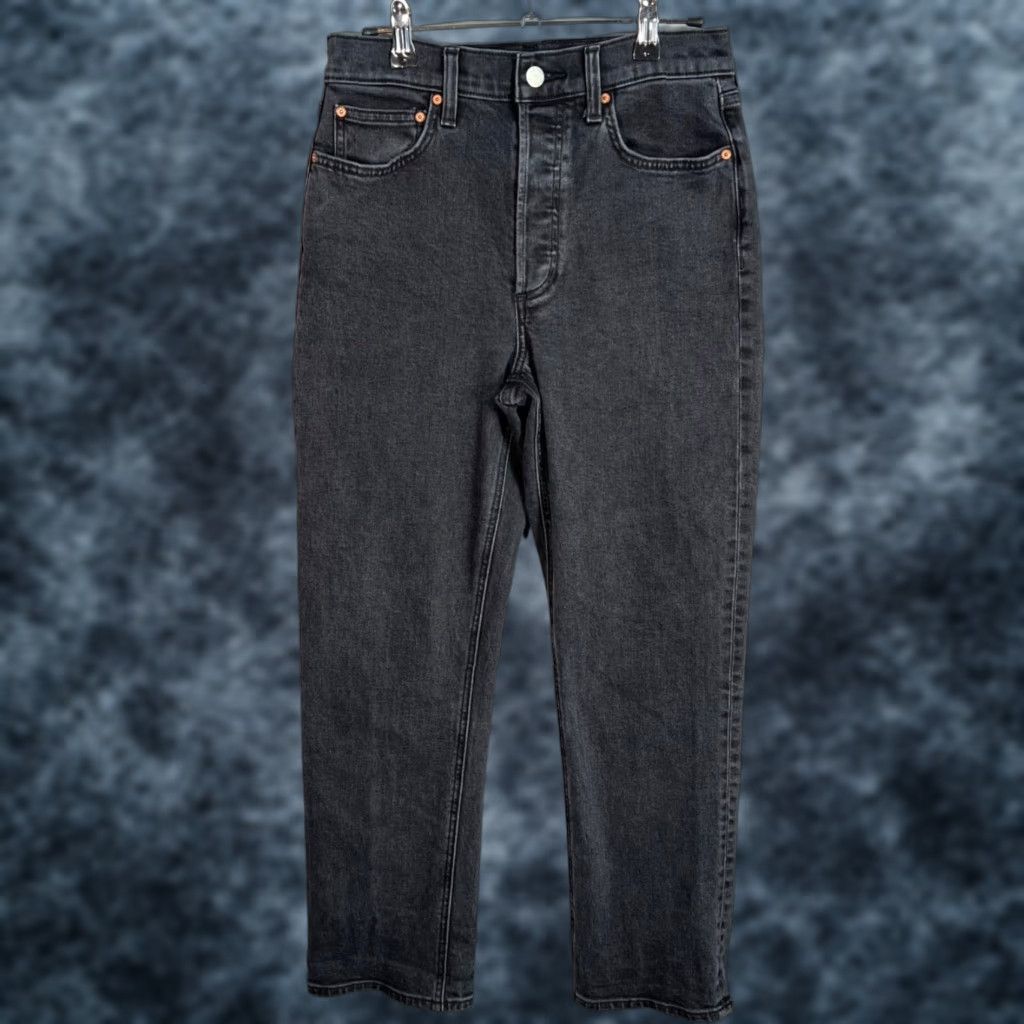 Vintage VINTAGE Denim Forum Arlo High Rise Straight Jeans Women 27 Black Cotton Blend 90s Size 27" / US 4 / IT 40 - 1 Thumbnail