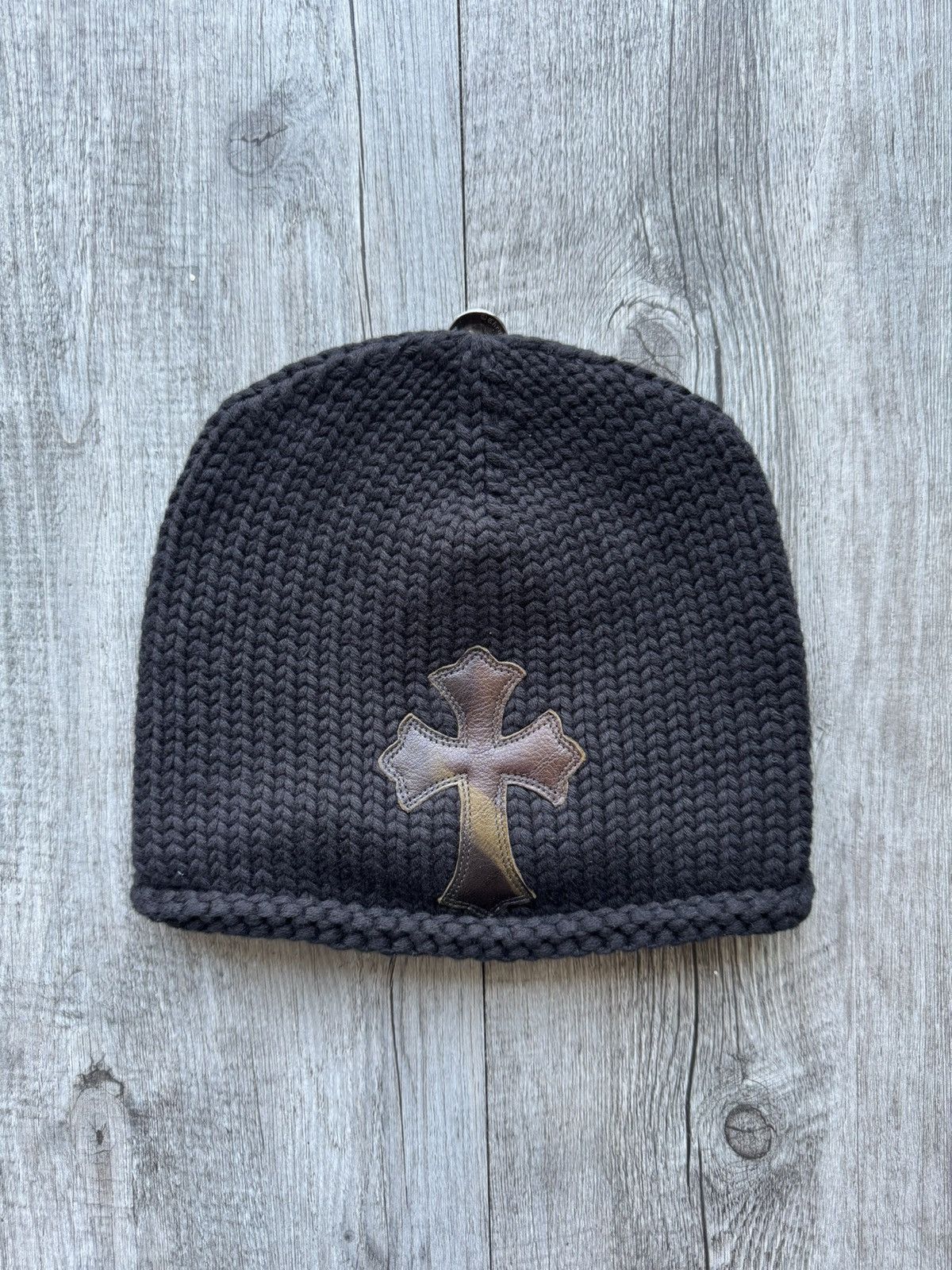 image of Chrome Hearts Beanie Cross Camo in Black, Men's