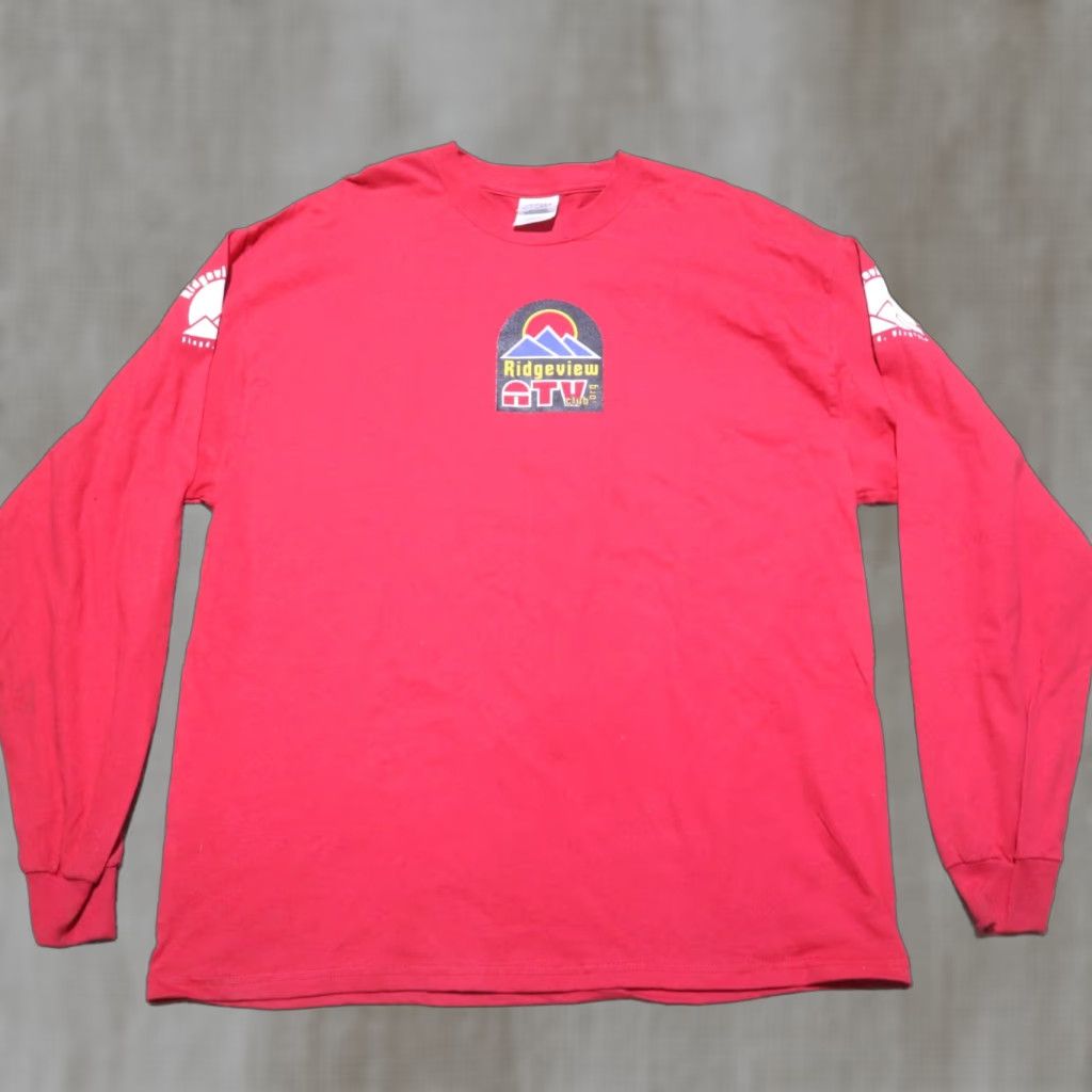Vintage Ridgeview ATV Club Floyd VA Virginia Red Long Sleeve Tee T-Shirt Adult XL Size US XL / EU 56 / 4 - 1 Thumbnail