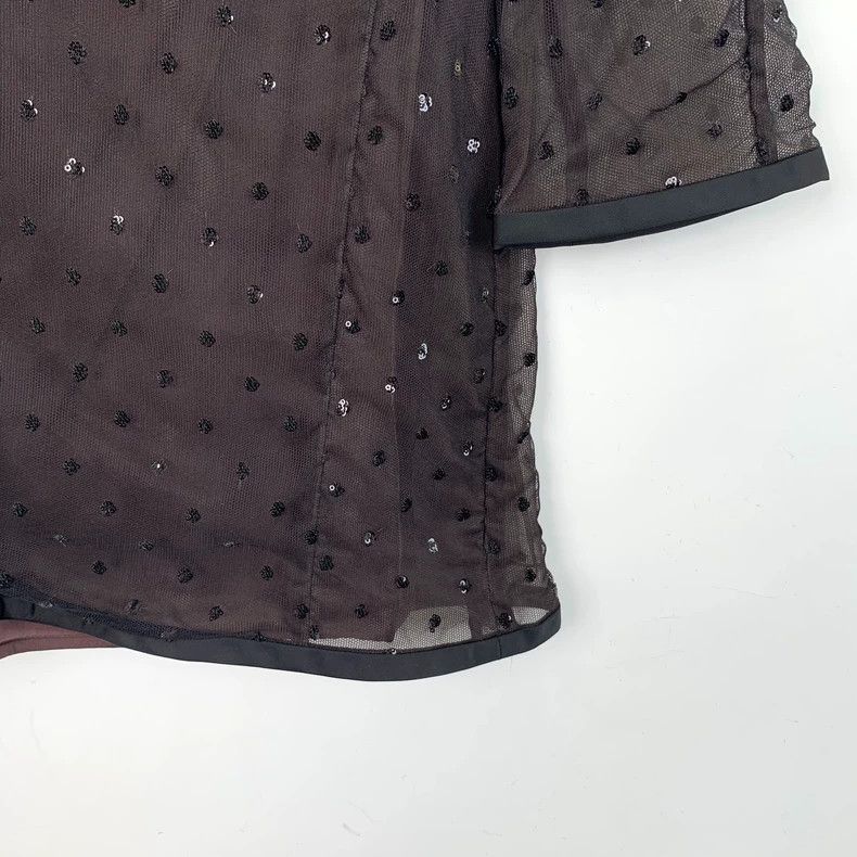 Louis Vuitton Louis Vuitton Black Mulberry Silk Round Neck Cutout Short Size XXS / US 00 / IT 34 - 4 Thumbnail