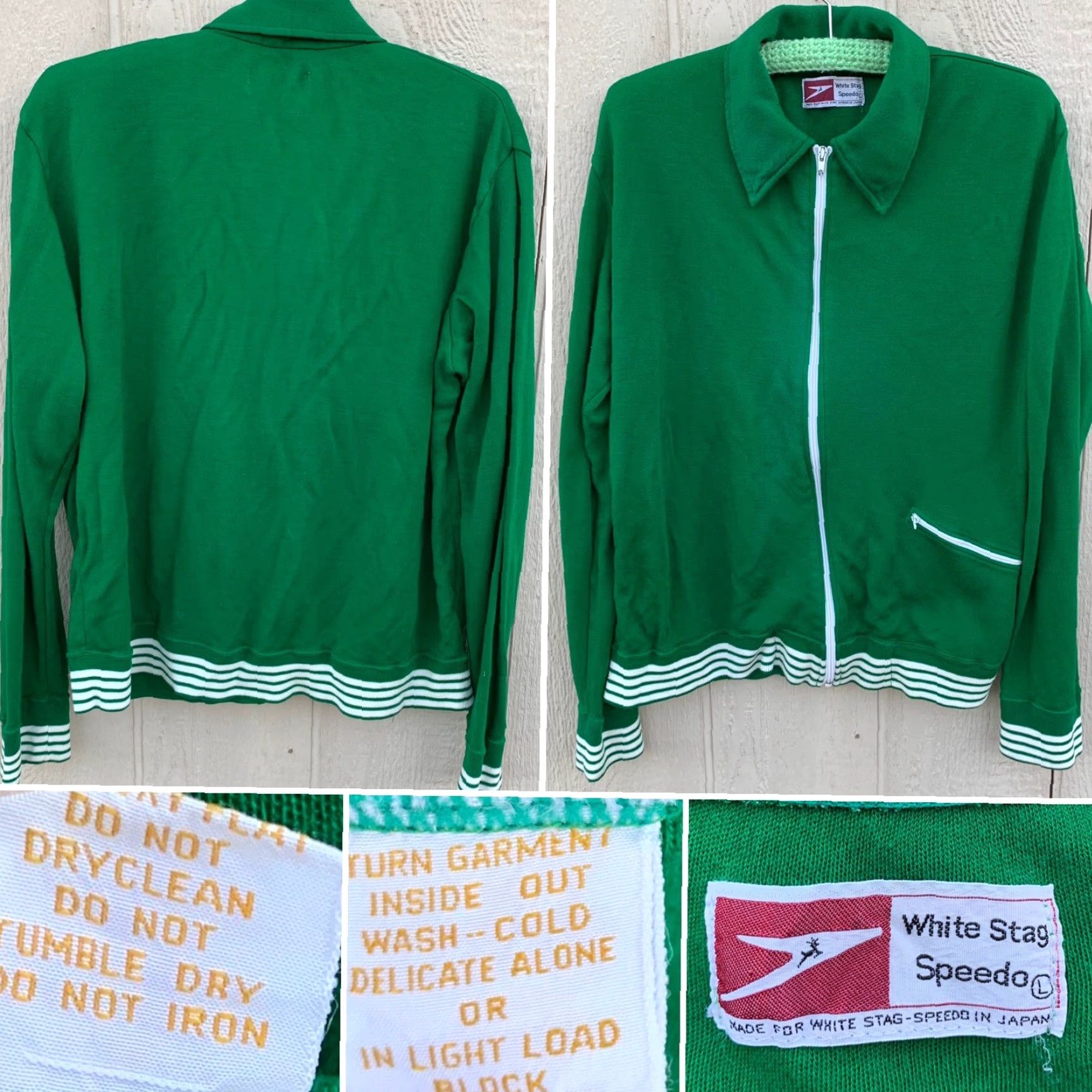 Vintage VINTAGE White Stag Speedo track jacket Mens Jacket L White 90s Vintage Winter Spring Summer Fall Japan Zip Size US L / EU 52-54 / 3 - 2 Thumbnail