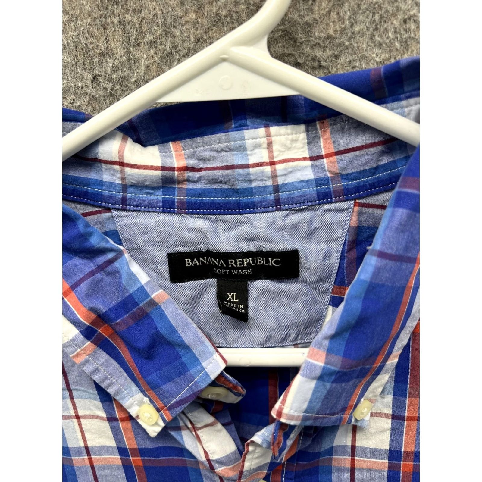 Banana Republic Banana Republic Shirt Mens XL Blue Plaid Long Sleeve Button Front Casual Woven Size US XL / EU 56 / 4 - 5 Thumbnail