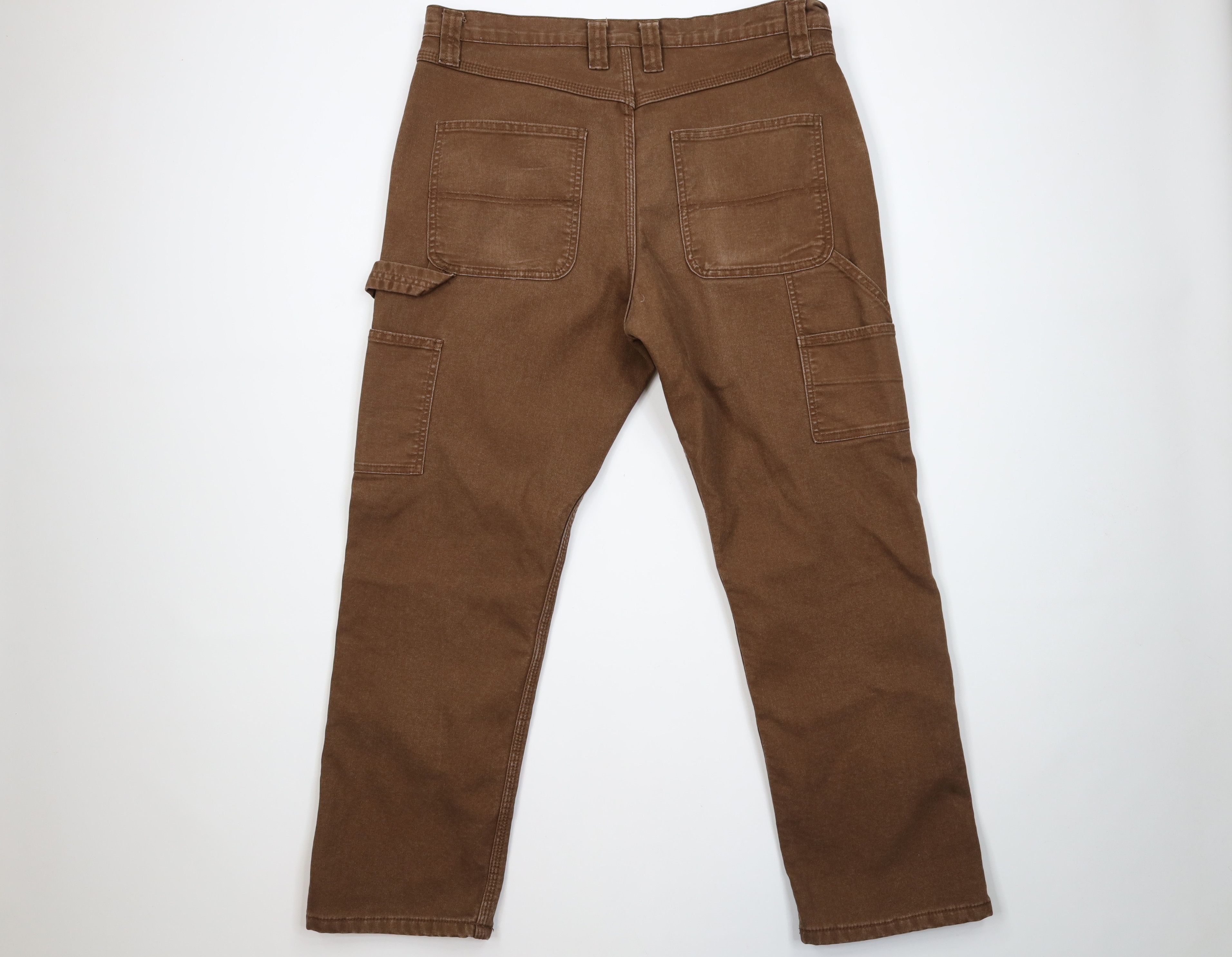 Vintage Vintage Streetwear Fleece Lined Canvas Dungaree Pants Brown Size US 36 / EU 52 - 10 Thumbnail