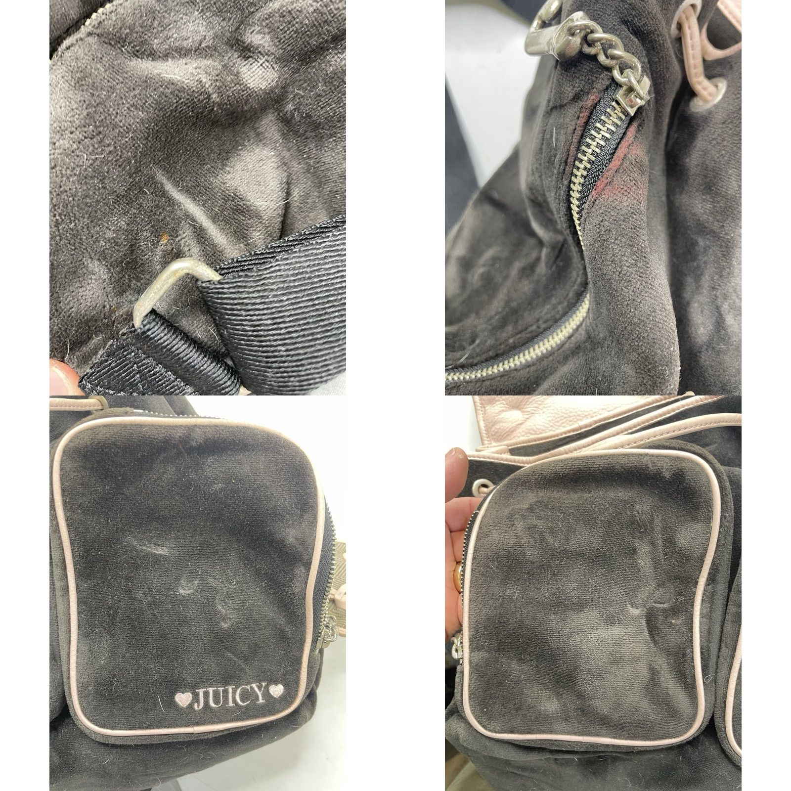 Juicy Couture VINTAGE Juicy Couture Backpack Velour Brown Dog Charms Silver Hardware Large Women Juicy Y2K Bag Backpack Womens Brown Velour Dog Theme 90s/2000s Size ONE SIZE - 8 Thumbnail