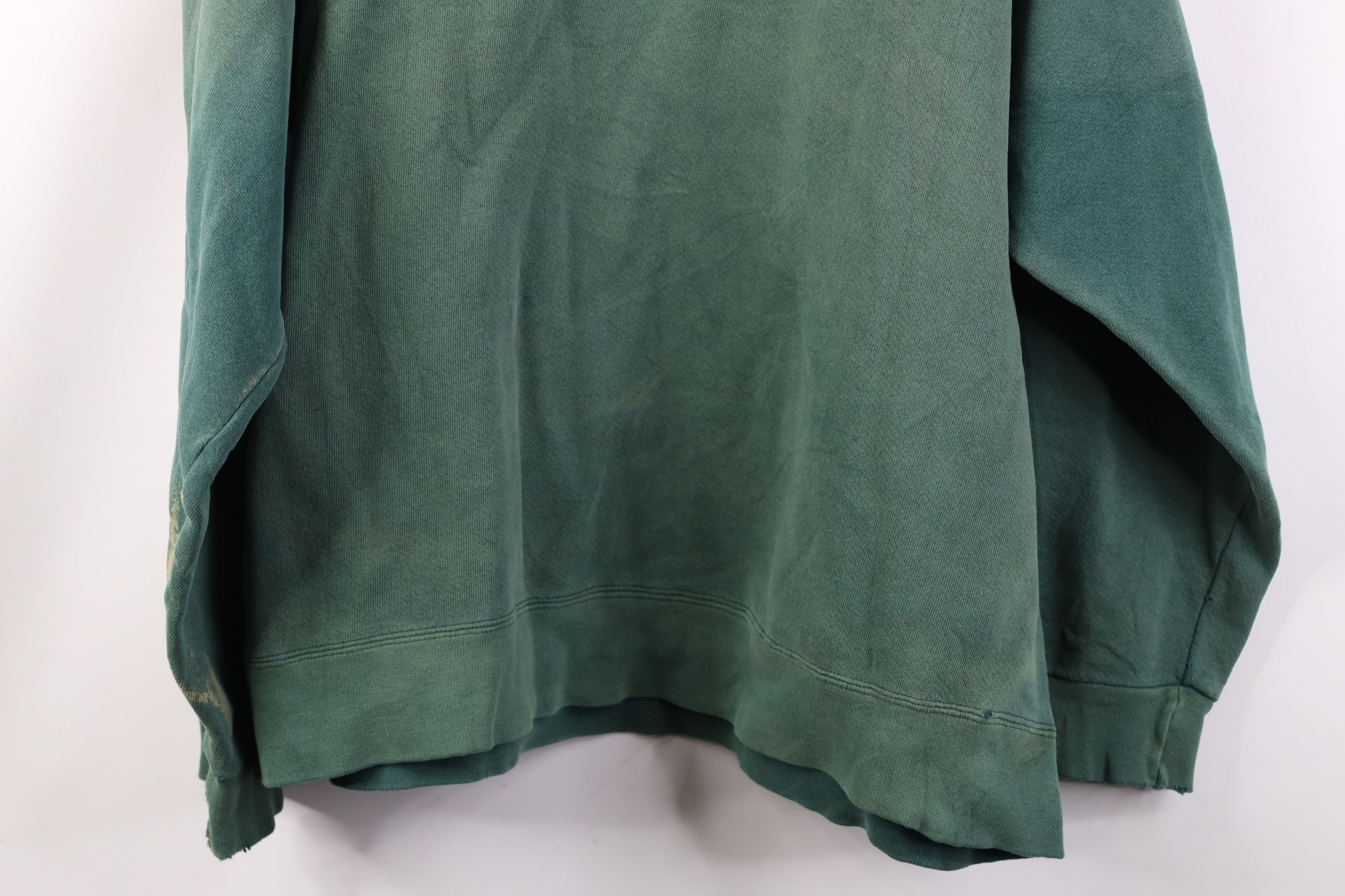 Vintage Vintage 90s Streetwear Sun Faded Crewneck Sweatshirt Green Size US XL / EU 56 / 4 - 16 Thumbnail