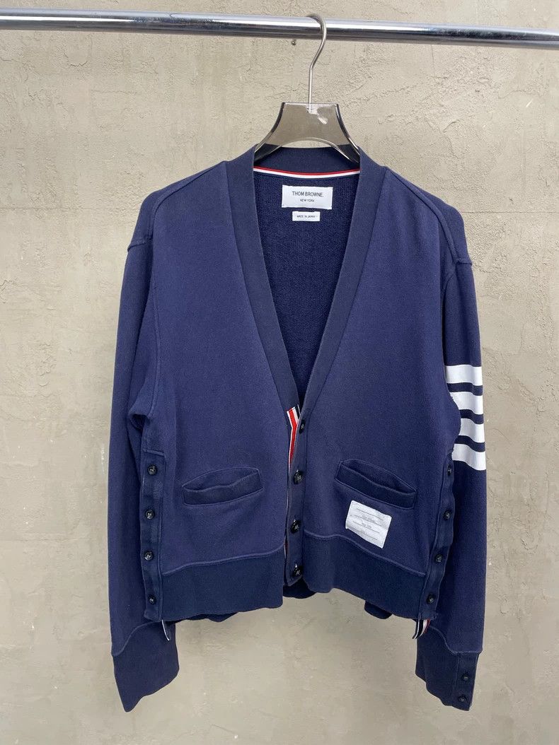 Thom Browne Thom browne Dark blue classic four-striped cardigan jacket Size US S / EU 44-46 / 1 - 3 Thumbnail