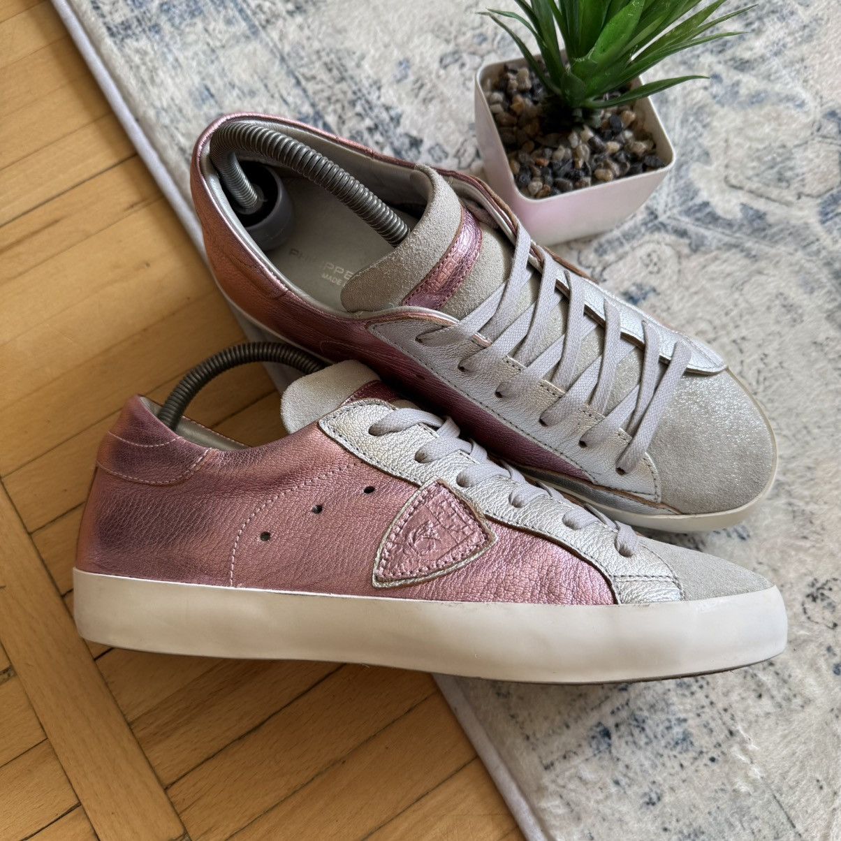 Philippe Model 📌 Philippe Model Pink Tennis Low Top Leather Sneakers 39 Size US 9 / IT 39 - 6 Thumbnail