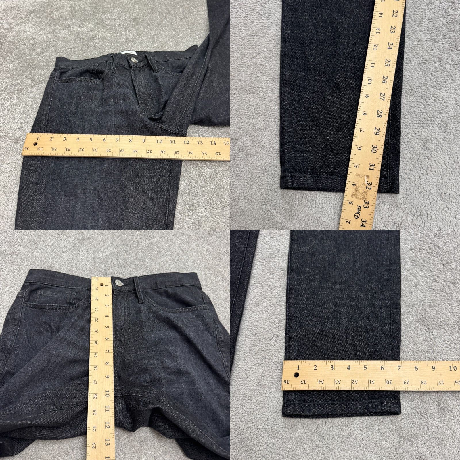 Frame Frame Jeans Mens 32x32 Black Organic Cotton L'Homme Slim Seven Springs Denim Size US 32 / EU 48 - 9 Thumbnail