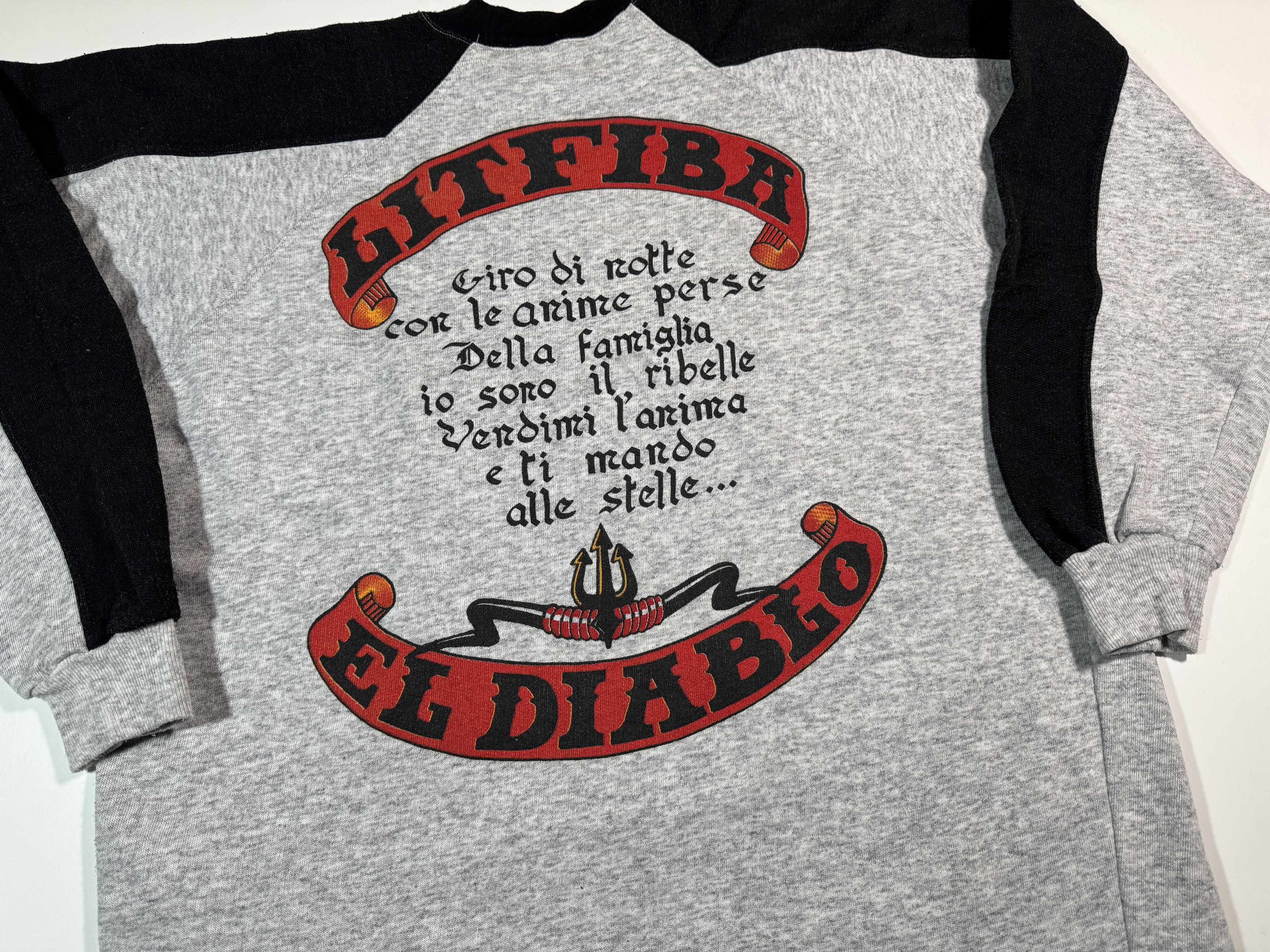 Vintage Vintage 90s Litfiba El Diablo Sweatshirt Latin Hard Rock Size US L / EU 52-54 / 3 - 4 Thumbnail