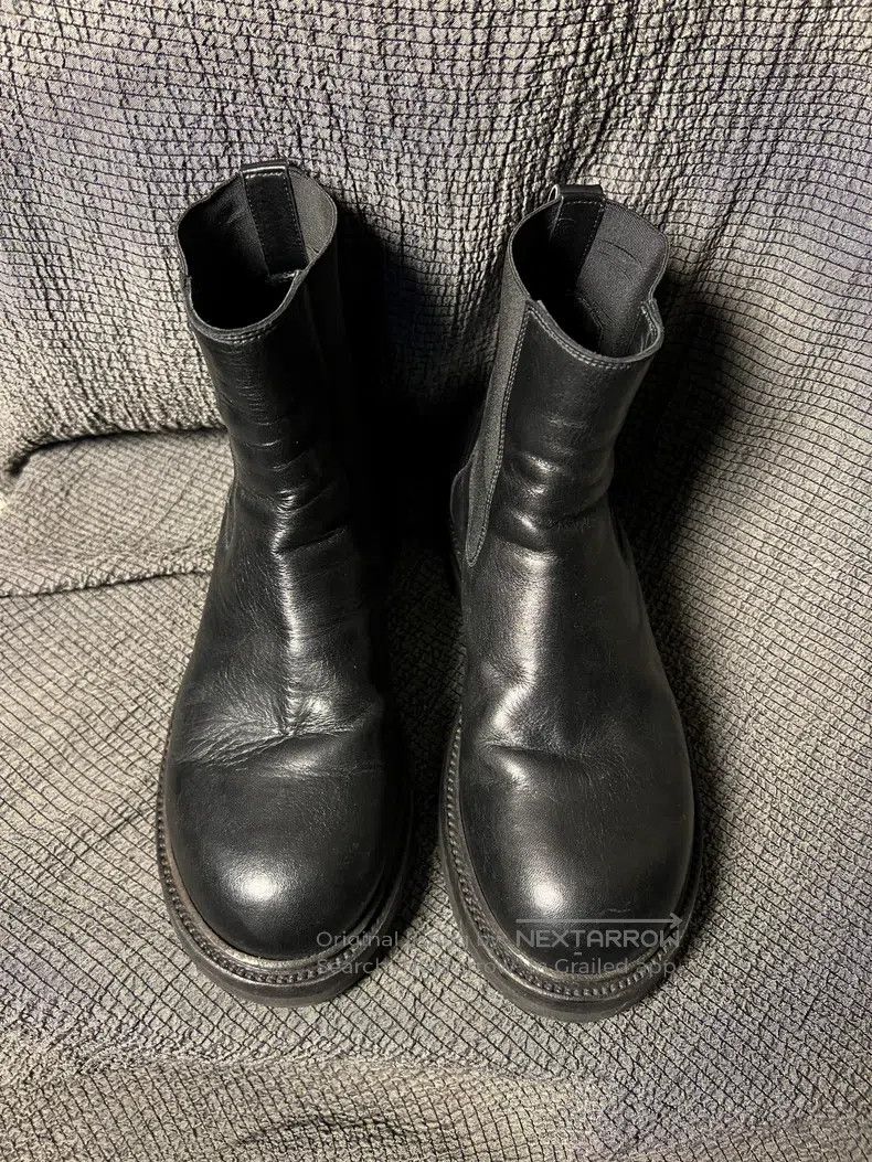 Rick Owens Rick Owens Wooden-soled round-toe cowhide boots Size US 7 / EU 40 - 5 Thumbnail