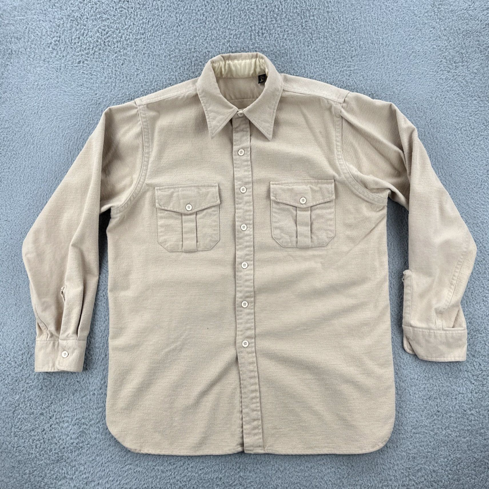 Vintage VINTAGE Unbranded Button-Up Shirt Mens L Heavyweight Cotton Khaki Brown USA EUC Size US L / EU 52-54 / 3 - 2 Thumbnail
