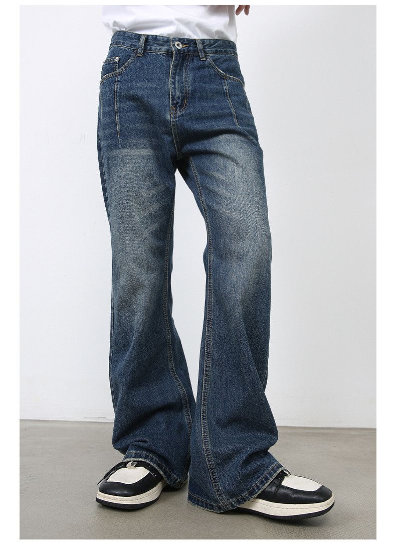Japanese Brand American retro washed distressed street casual flared jeans Size US 32 / EU 48 - 2 Thumbnail